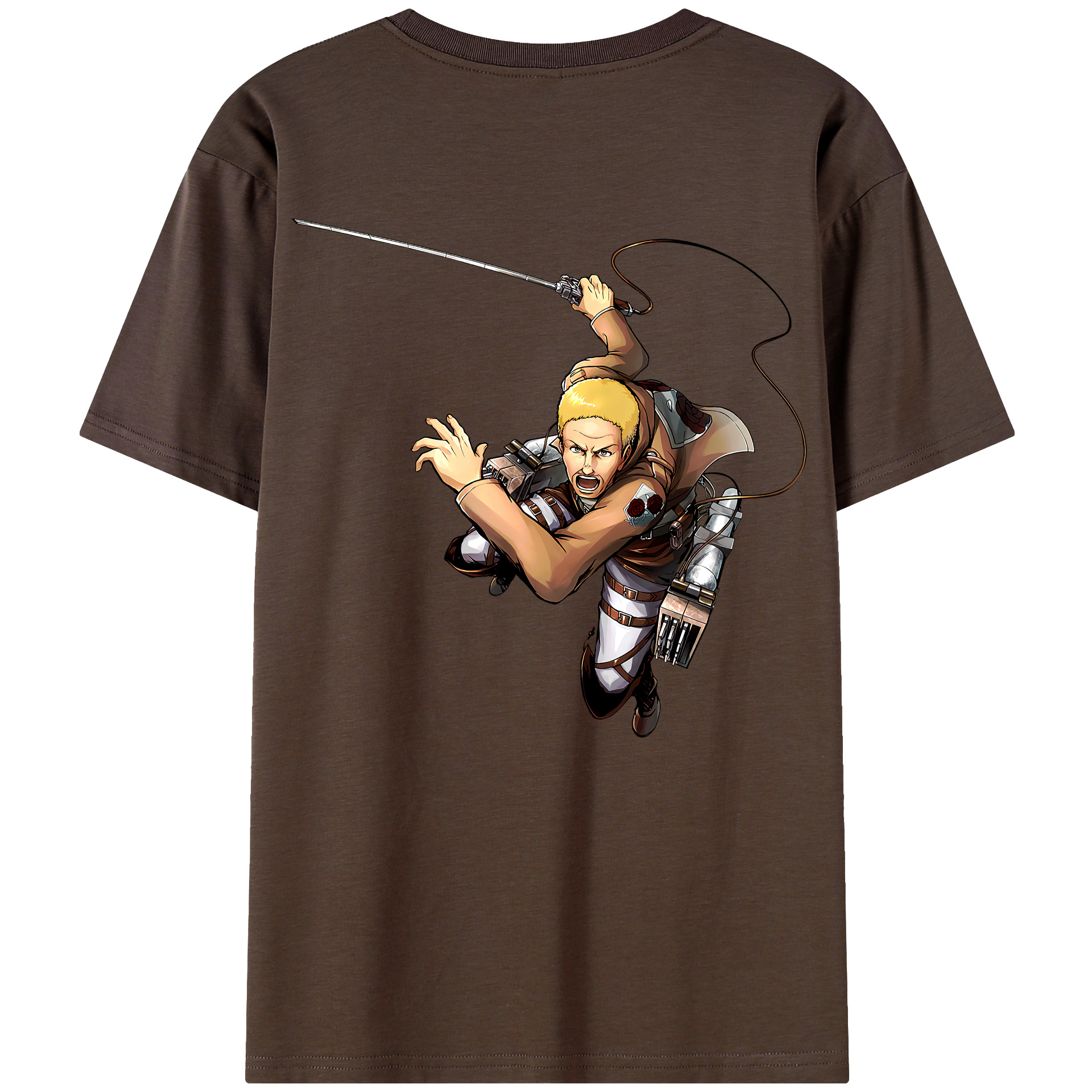 （画像用） 進撃の巨人 ハンネス Attack on Titan Hannes 綿100％半袖Tシャツ（背面プリント）