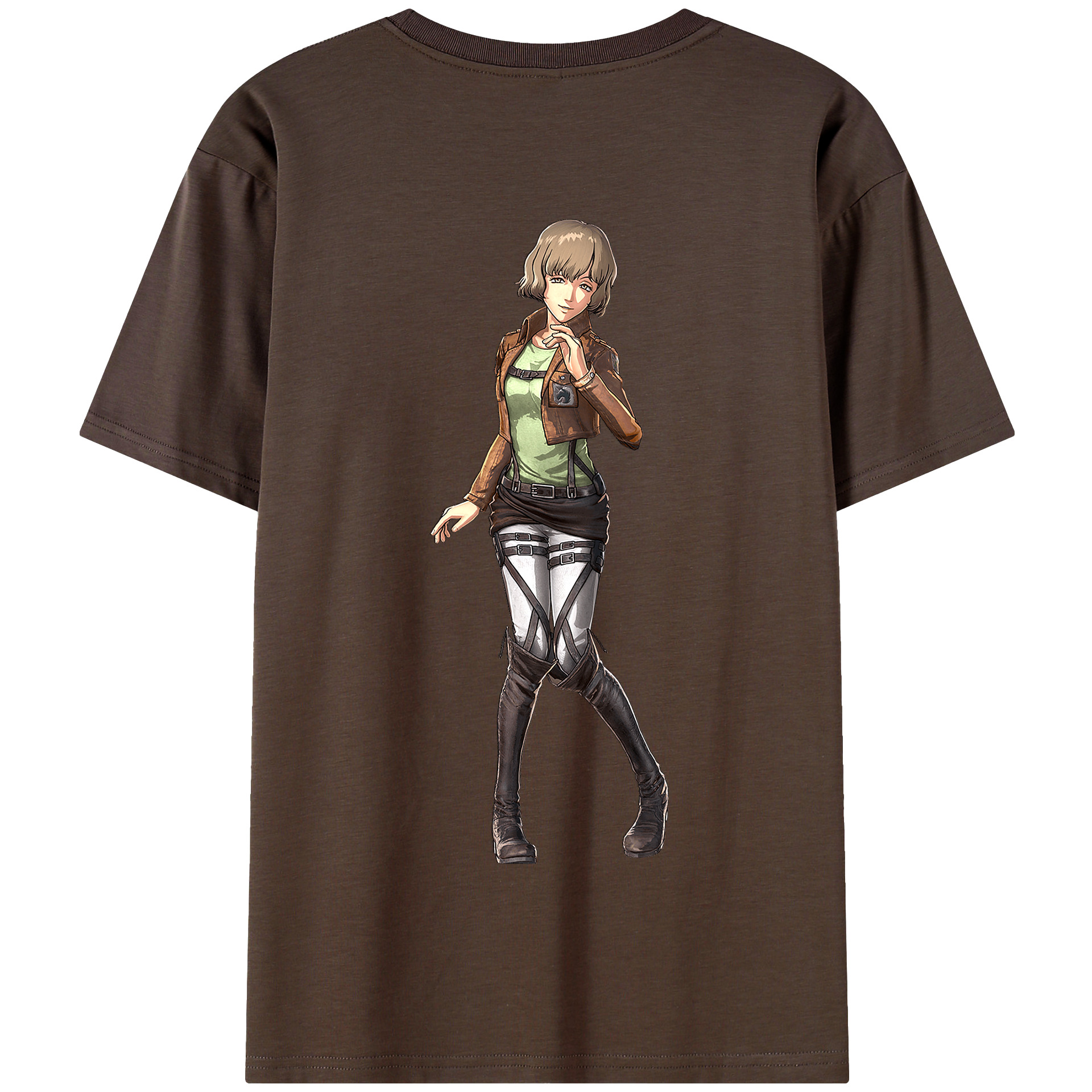 （画像用） 進撃の巨人 ヒツチ Attack on Titan Hitch 綿100％半袖Tシャツ（背面プリント）