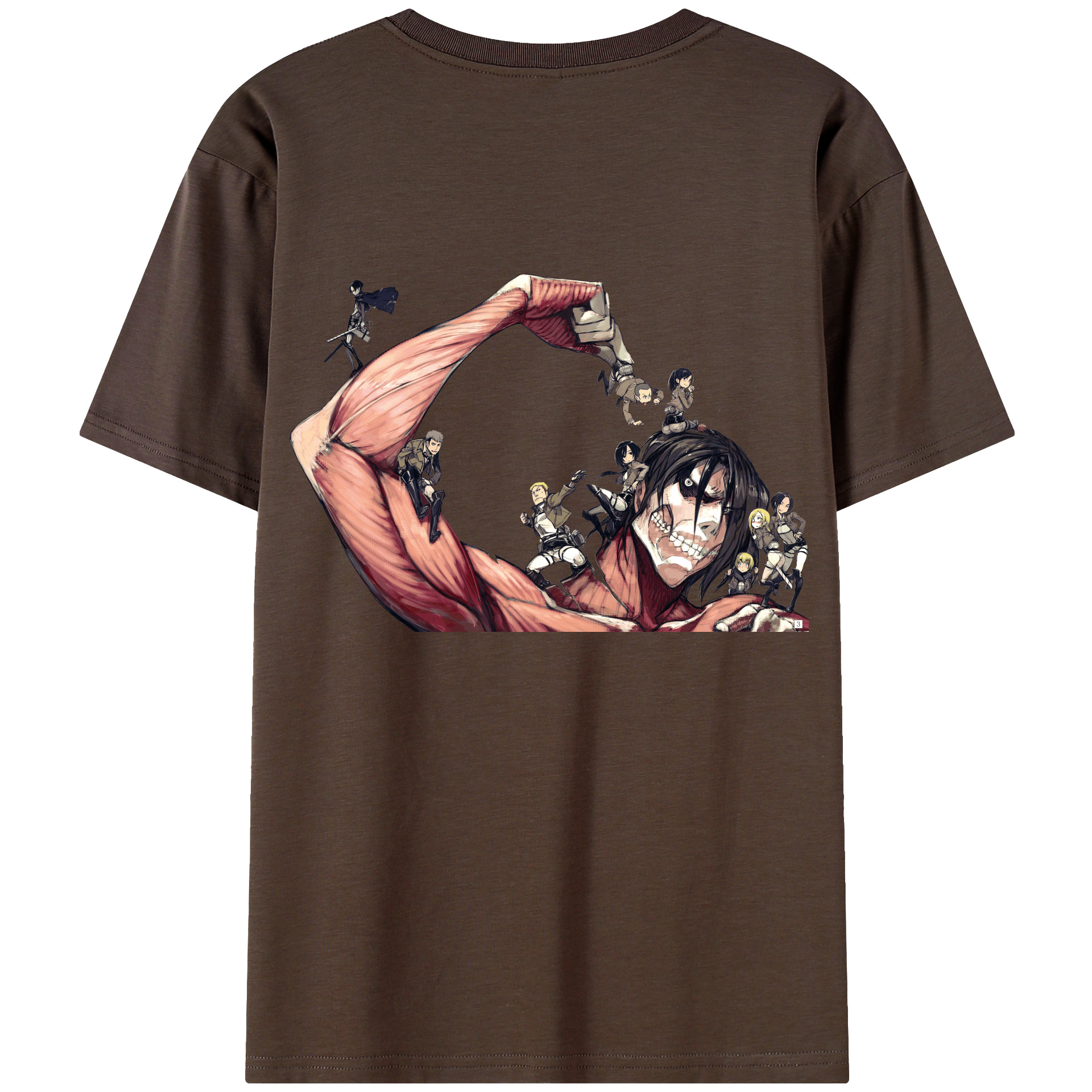 （画像用） 進撃の巨人 Attack on Titan 綿100％半袖Tシャツ（背面プリント）