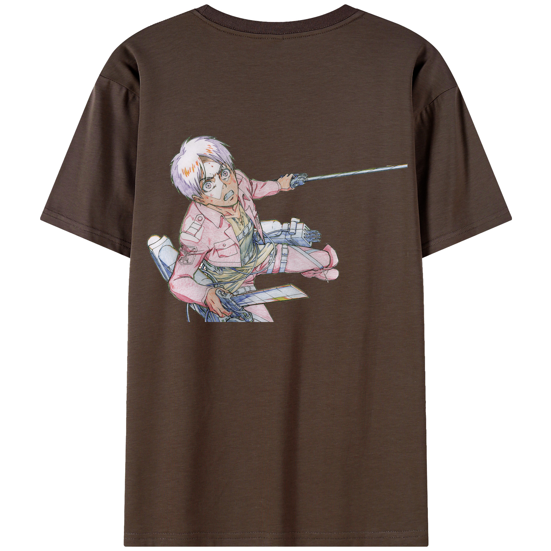 （画像用） 進撃の巨人 エレン･イェーガー Attack on Titan Eren Jäger 綿100％半袖Tシャツ（背面プリント）