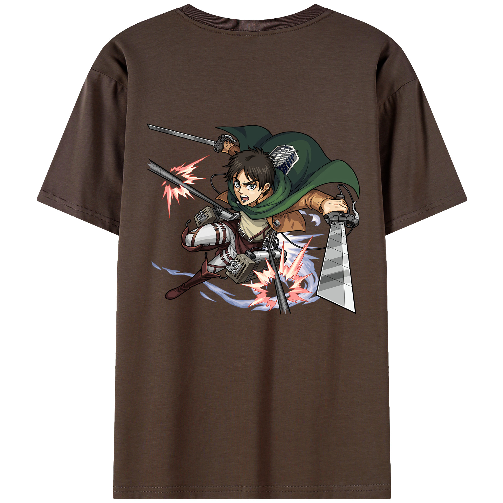 （画像用） 進撃の巨人 エレン･イェーガー Attack on Titan Eren Jäger 綿100％半袖Tシャツ（背面プリント）