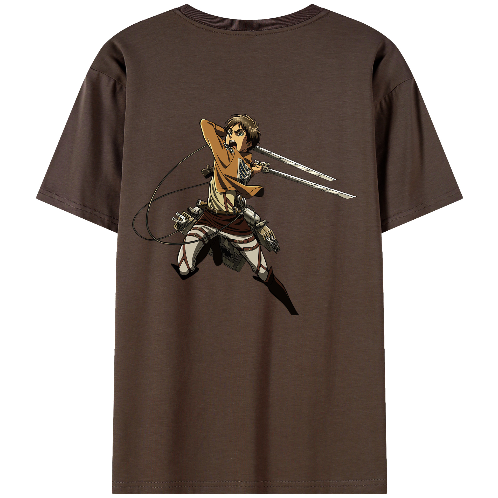 （画像用） 進撃の巨人 エレン･イェーガー Attack on Titan Eren Jäger 綿100％半袖Tシャツ（背面プリント）