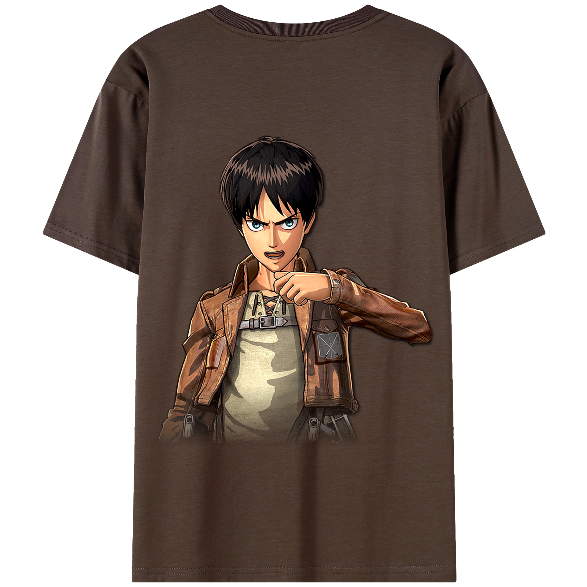 （画像用） 進撃の巨人 エレン･イェーガー Attack on Titan Eren Jäger 綿100％半袖Tシャツ（背面プリント）