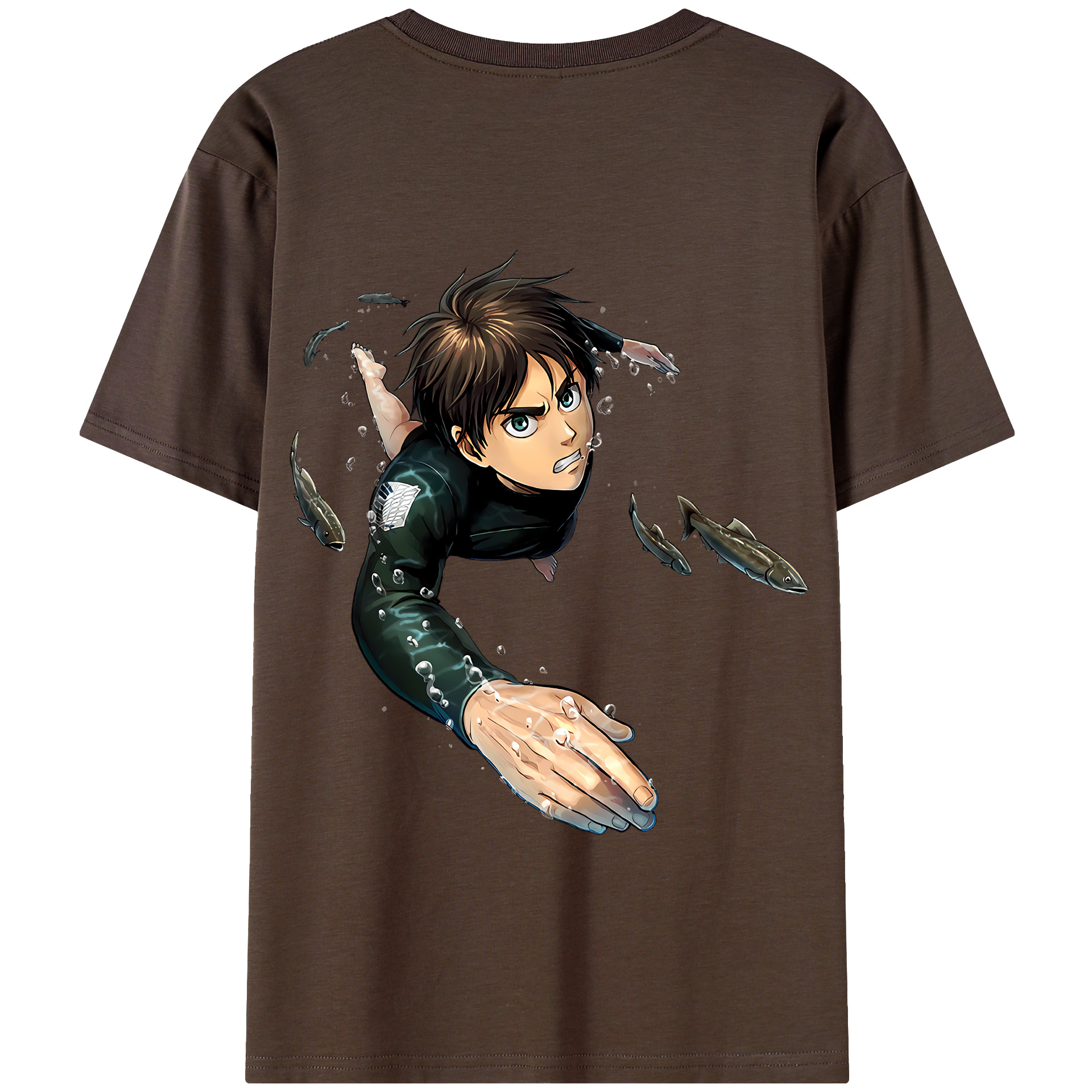 （画像用） 進撃の巨人 エレン･イェーガー Attack on Titan Eren Jäger 綿100％半袖Tシャツ（背面プリント）
