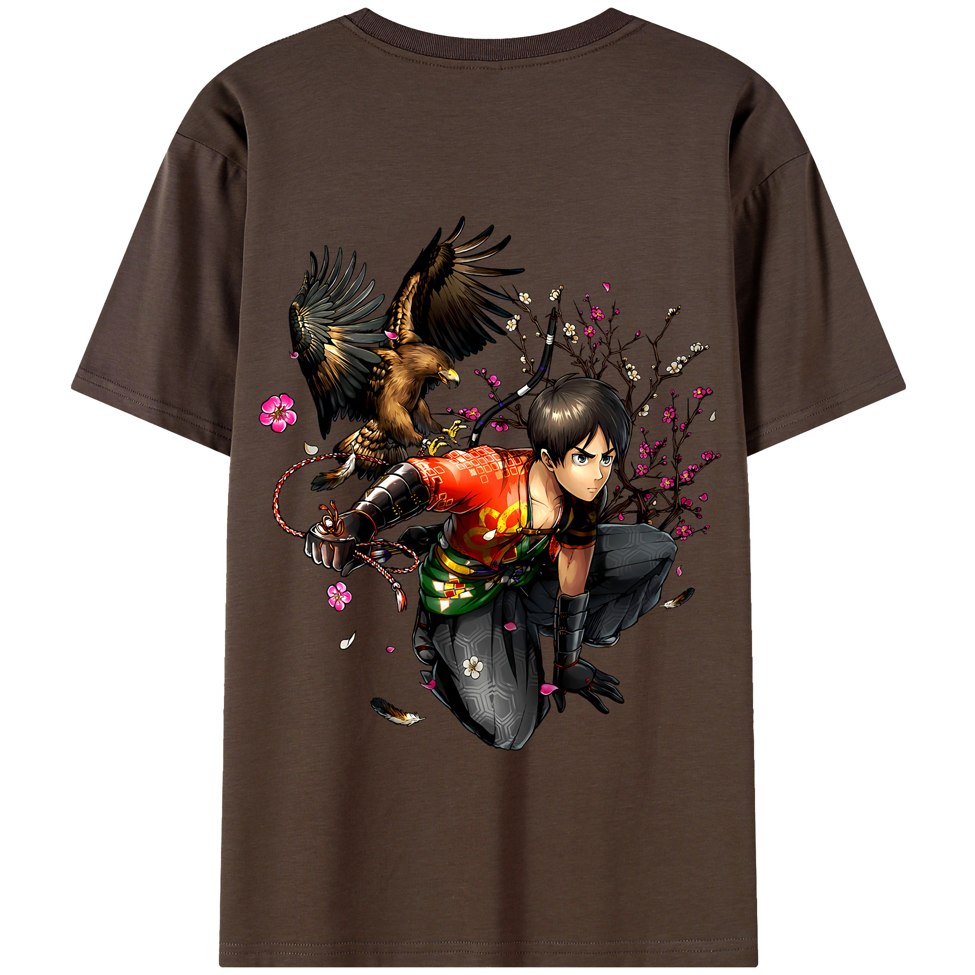 （画像用） 進撃の巨人 エレン･イェーガー Attack on Titan Eren Jäger 綿100％半袖Tシャツ（背面プリント）