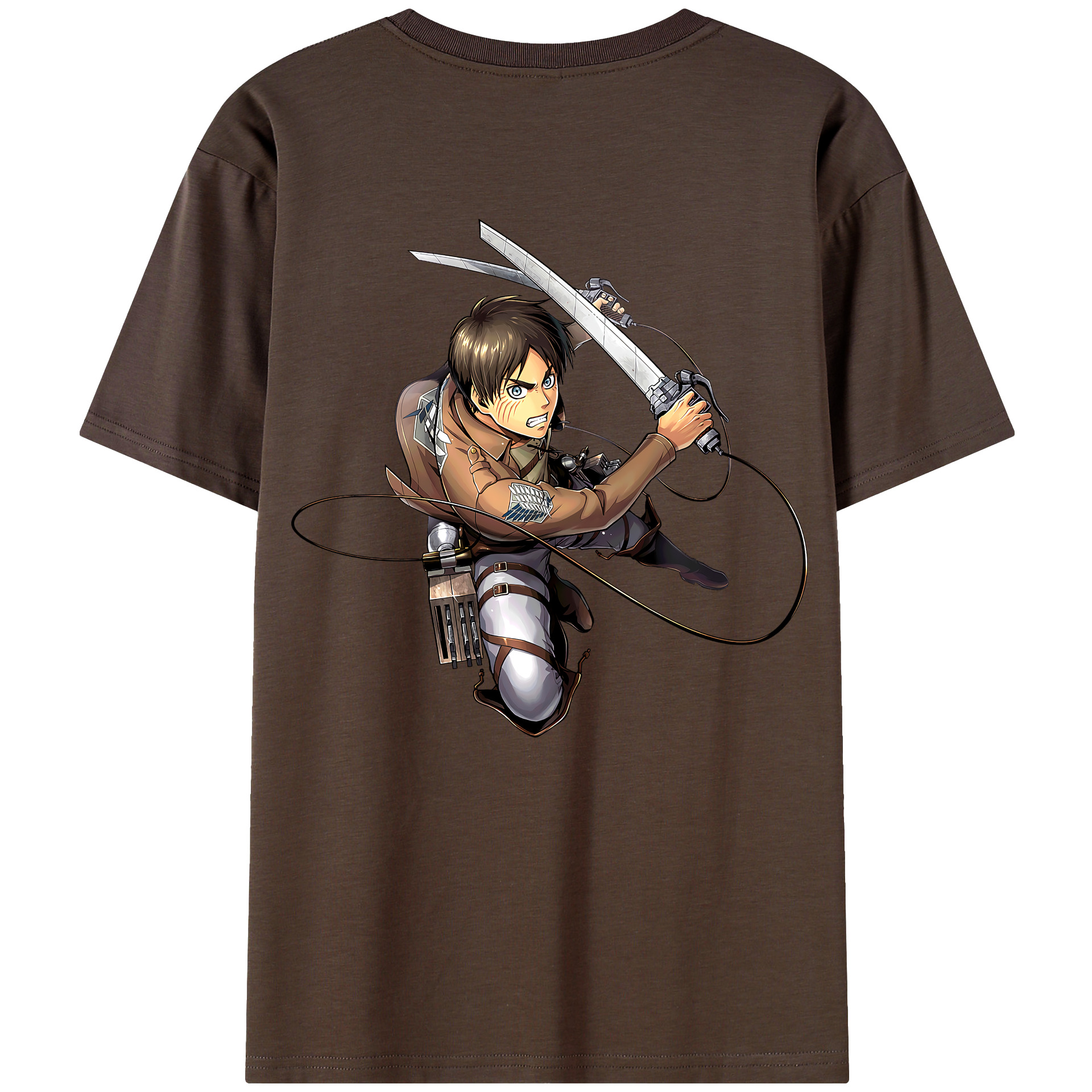 （画像用） 進撃の巨人 エレン･イェーガー Attack on Titan Eren Jäger 綿100％半袖Tシャツ（背面プリント）