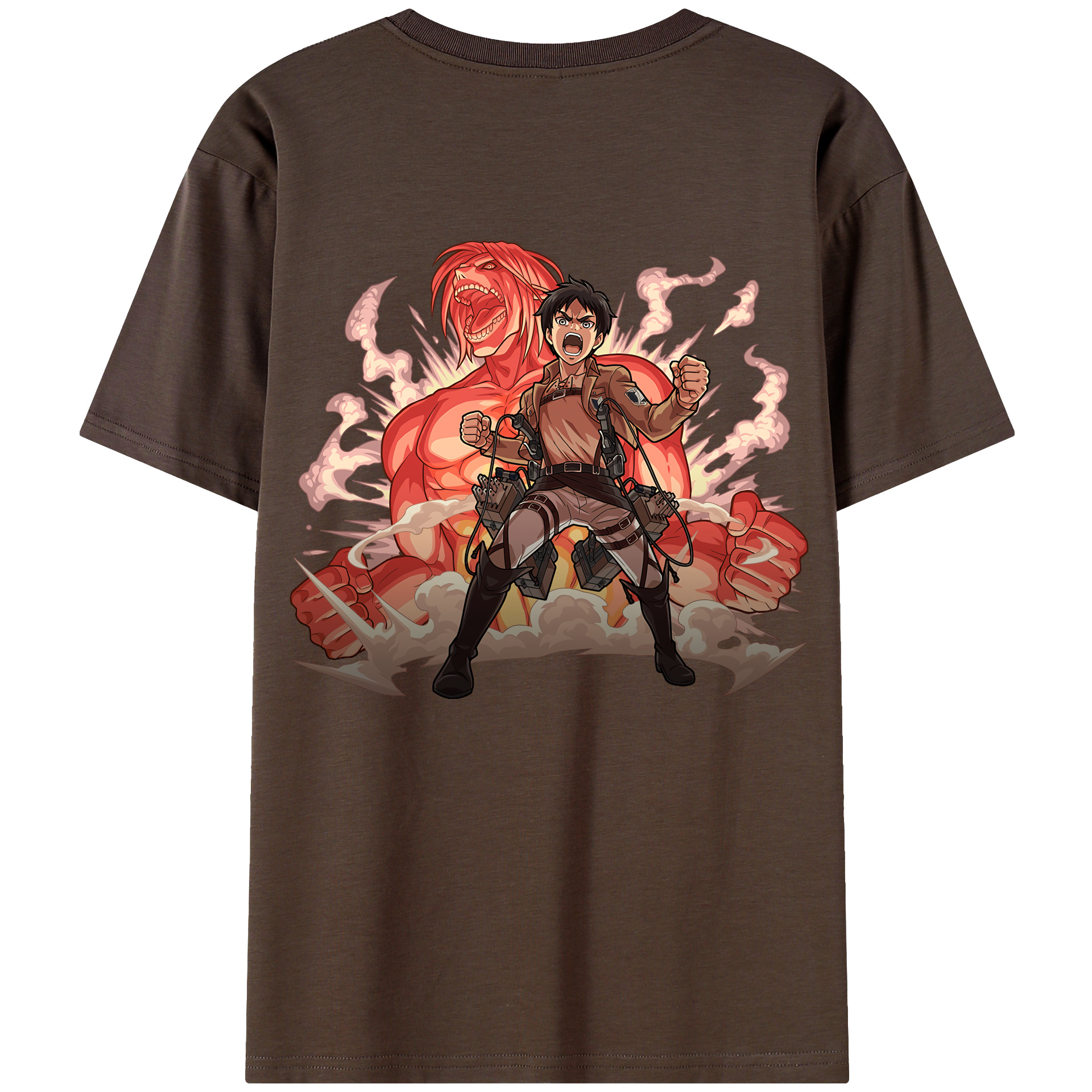 （画像用） 進撃の巨人 エレン･イェーガー Attack on Titan Eren Jäger 綿100％半袖Tシャツ（背面プリント）