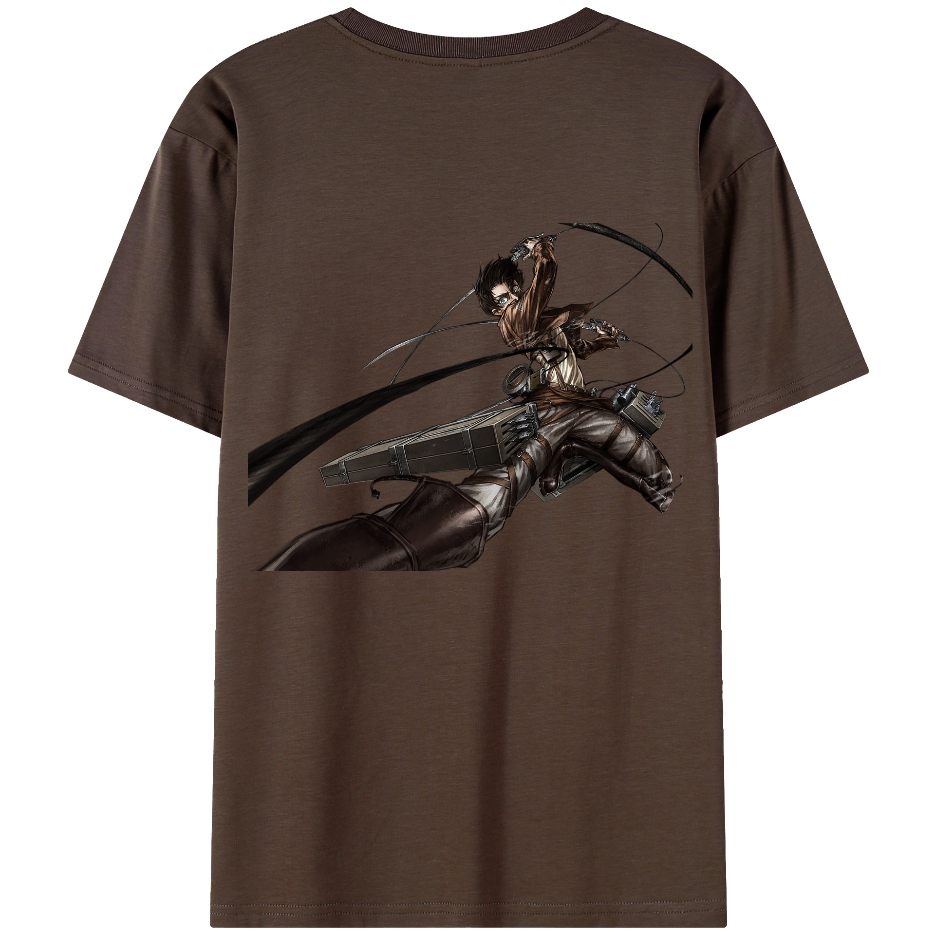 （画像用） 進撃の巨人 エレン･イェーガー Attack on Titan Eren Jäger 綿100％半袖Tシャツ（背面プリント）
