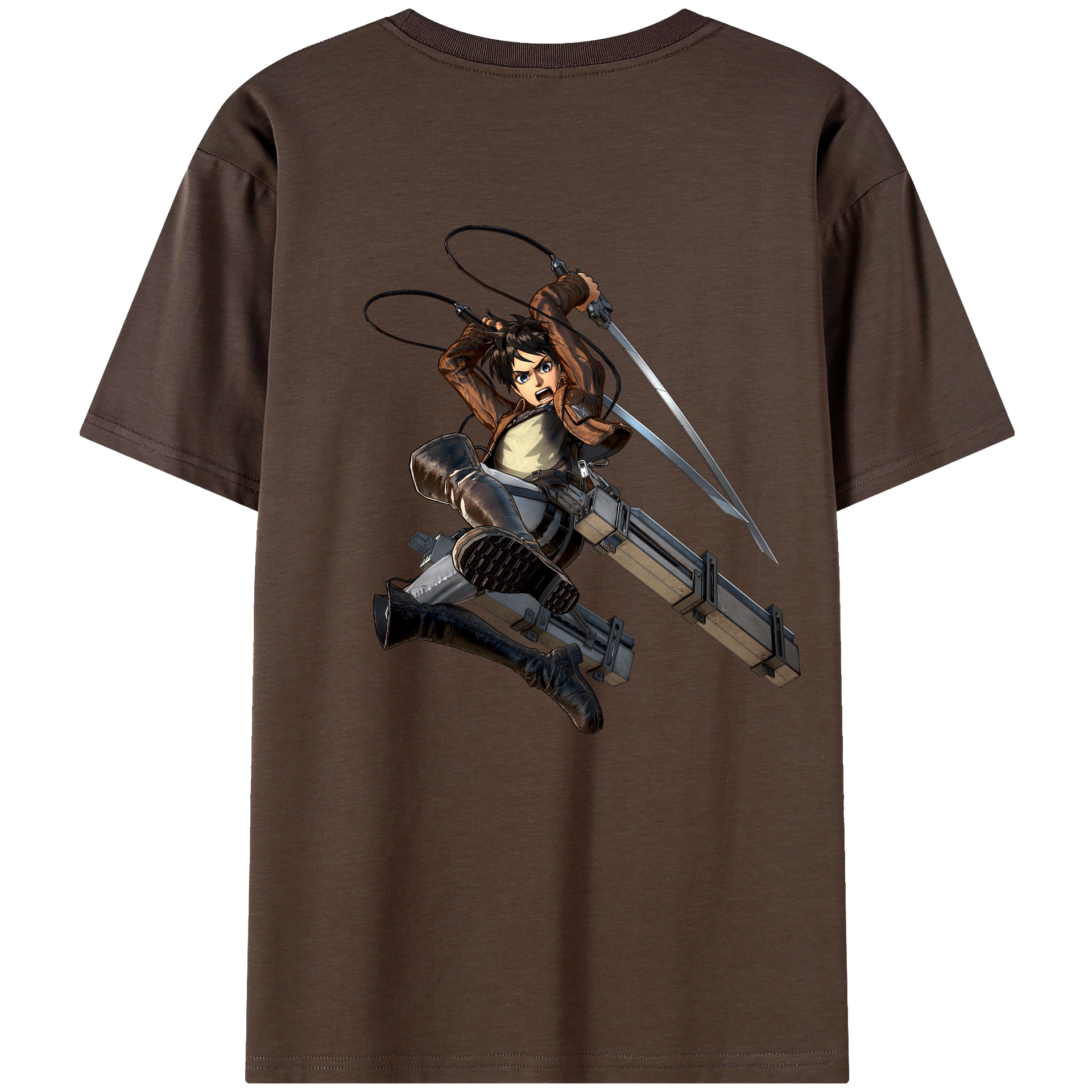 （画像用） 進撃の巨人 エレン･イェーガー Attack on Titan Eren Jäger 綿100％半袖Tシャツ（背面プリント）