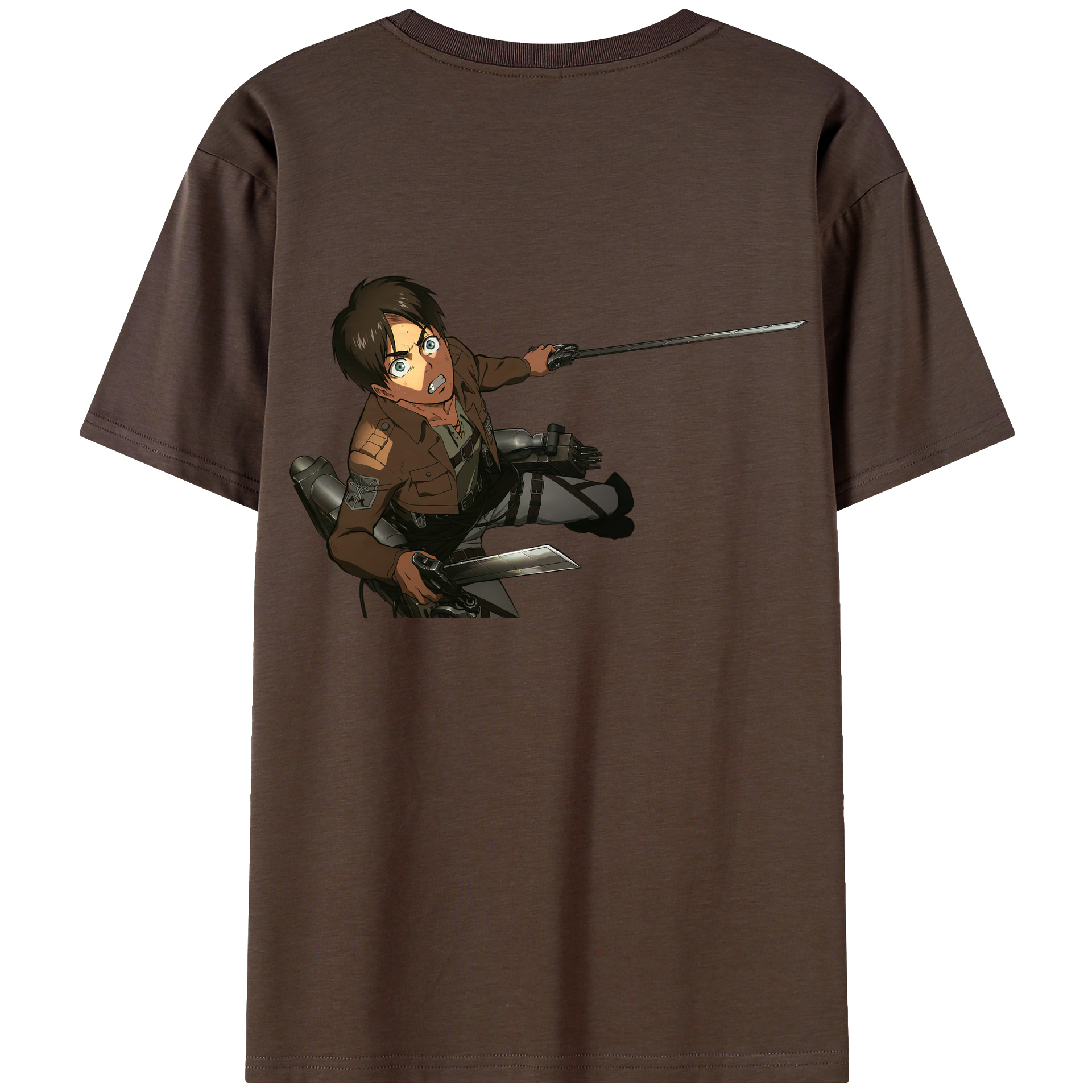 （画像用） 進撃の巨人 エレン･イェーガー Attack on Titan Eren Jäger 綿100％半袖Tシャツ（背面プリント）
