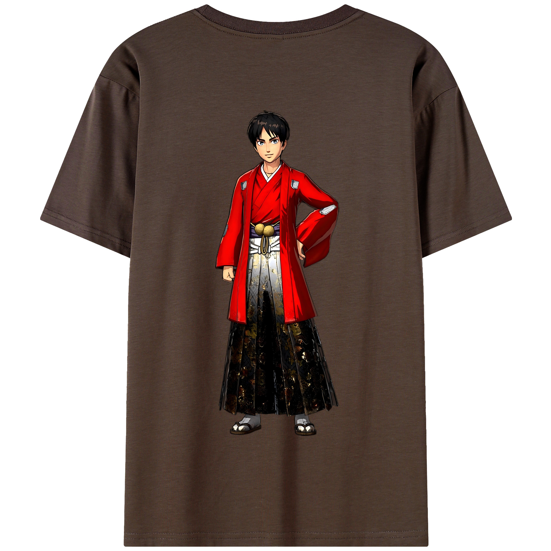 （画像用） 進撃の巨人 エレン･イェーガー Attack on Titan Eren Jäger 綿100％半袖Tシャツ（背面プリント）