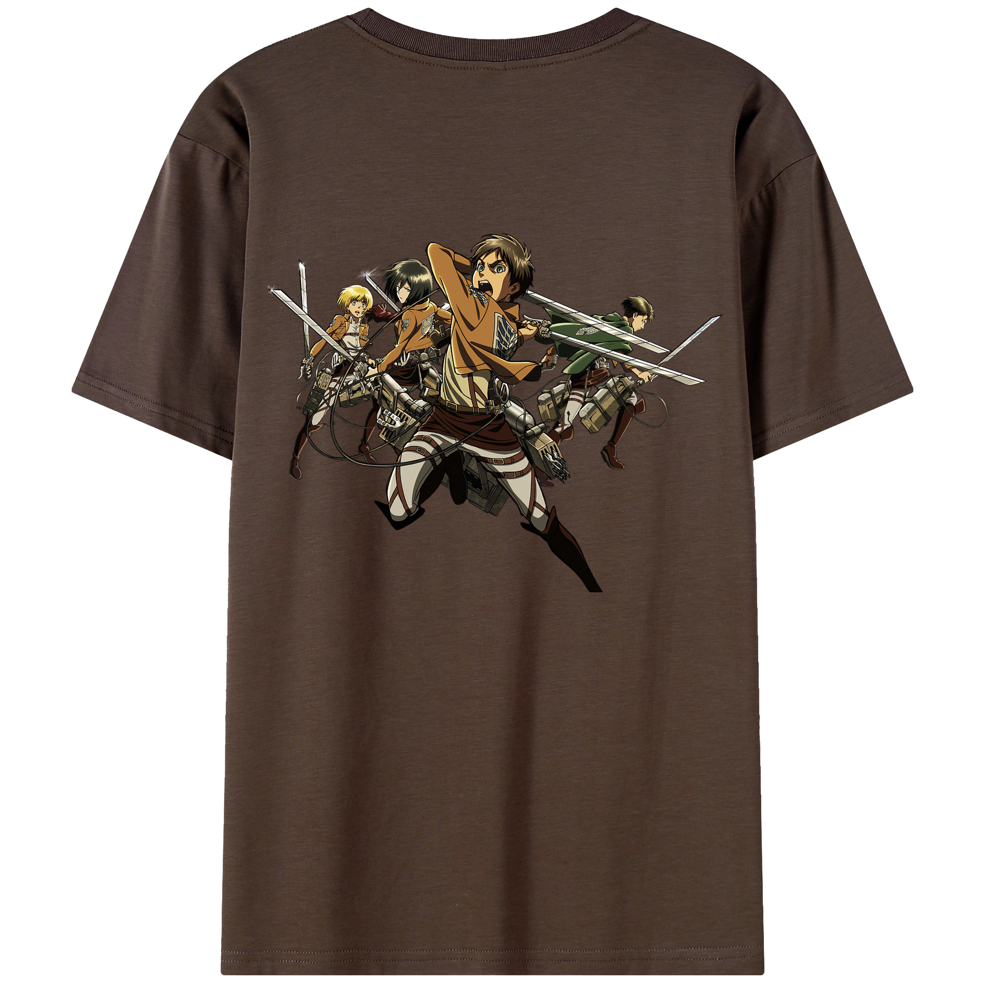 （画像用） 進撃の巨人 エレン･イェーガー Attack on Titan Eren Jäger 綿100％半袖Tシャツ（背面プリント）
