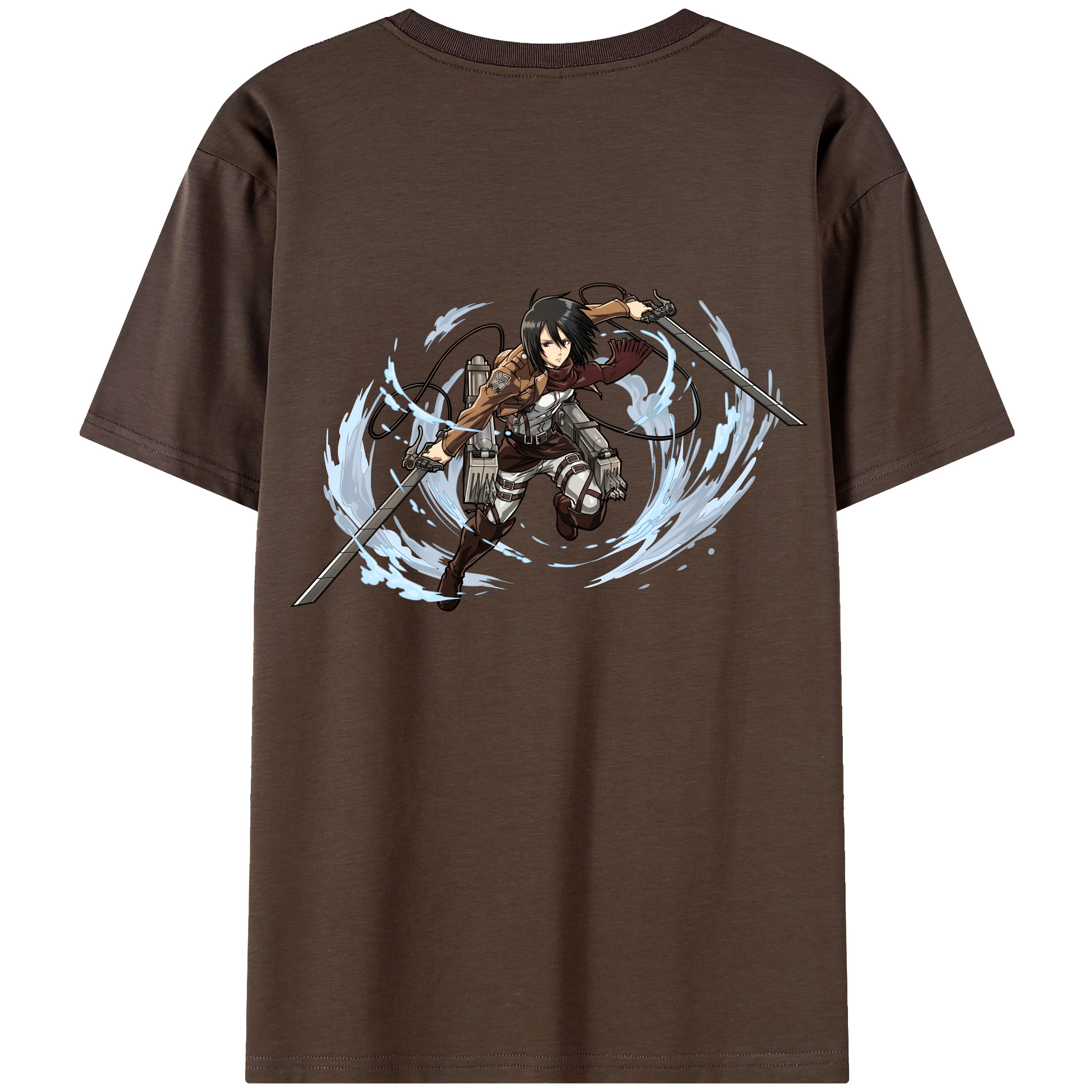 （画像用） 進撃の巨人 ミカサ·アッカーマン Attack on Titan Mikasa Ackerman 綿100％半袖Tシャツ（背面プリント）