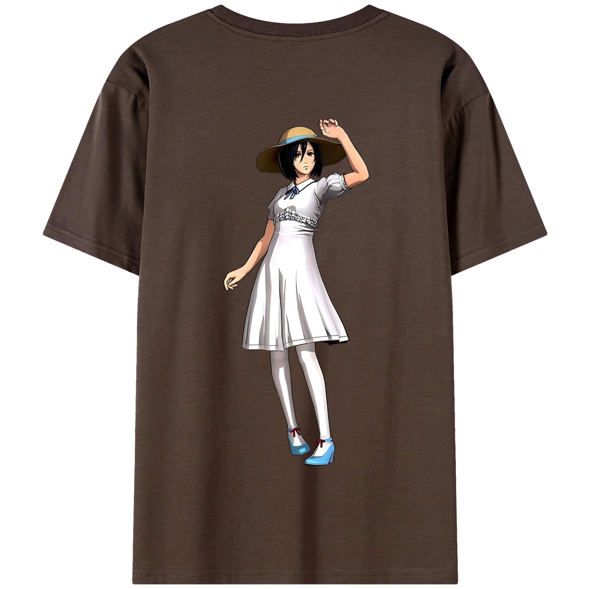 （画像用） 進撃の巨人 ミカサ·アッカーマン Attack on Titan Mikasa Ackerman 綿100％半袖Tシャツ（背面プリント）