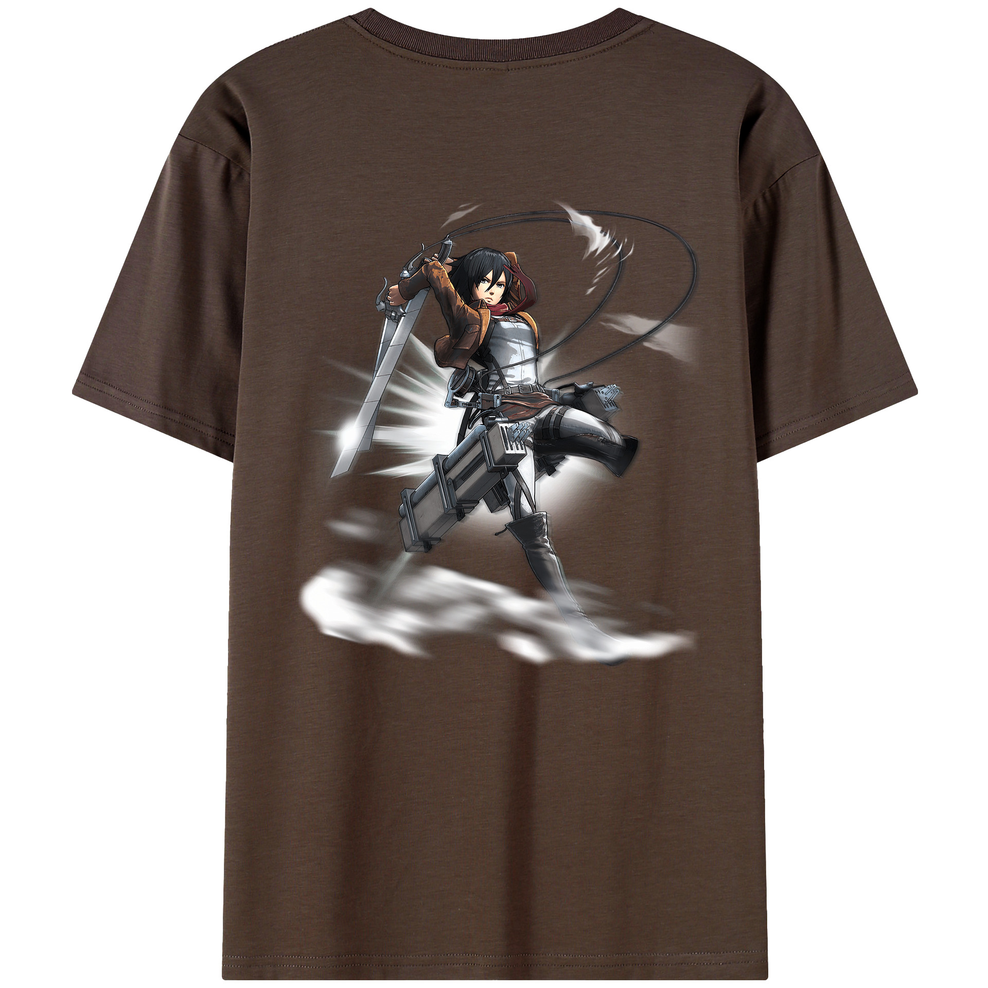 （画像用） 進撃の巨人 ミカサ·アッカーマン Attack on Titan Mikasa Ackerman 綿100％半袖Tシャツ（背面プリント）