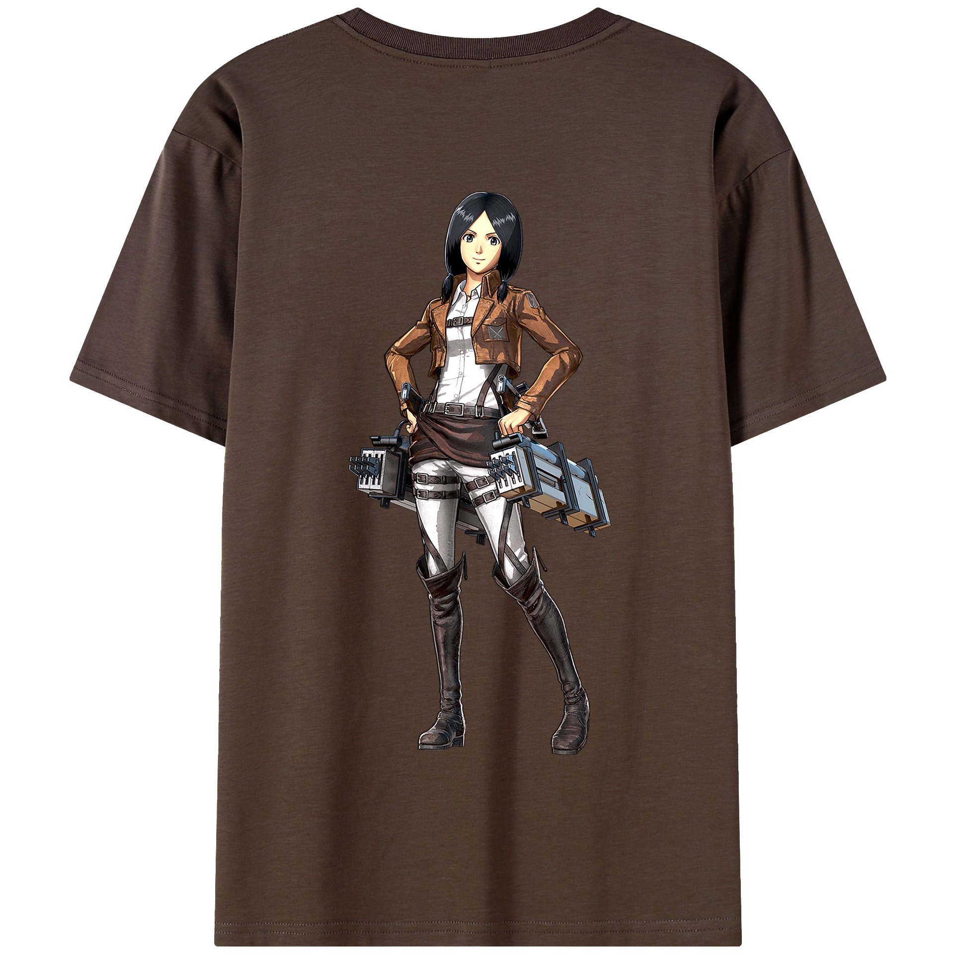 （画像用） 進撃の巨人 ミカサ·アッカーマン Attack on Titan Mikasa Ackerman 綿100％半袖Tシャツ（背面プリント）
