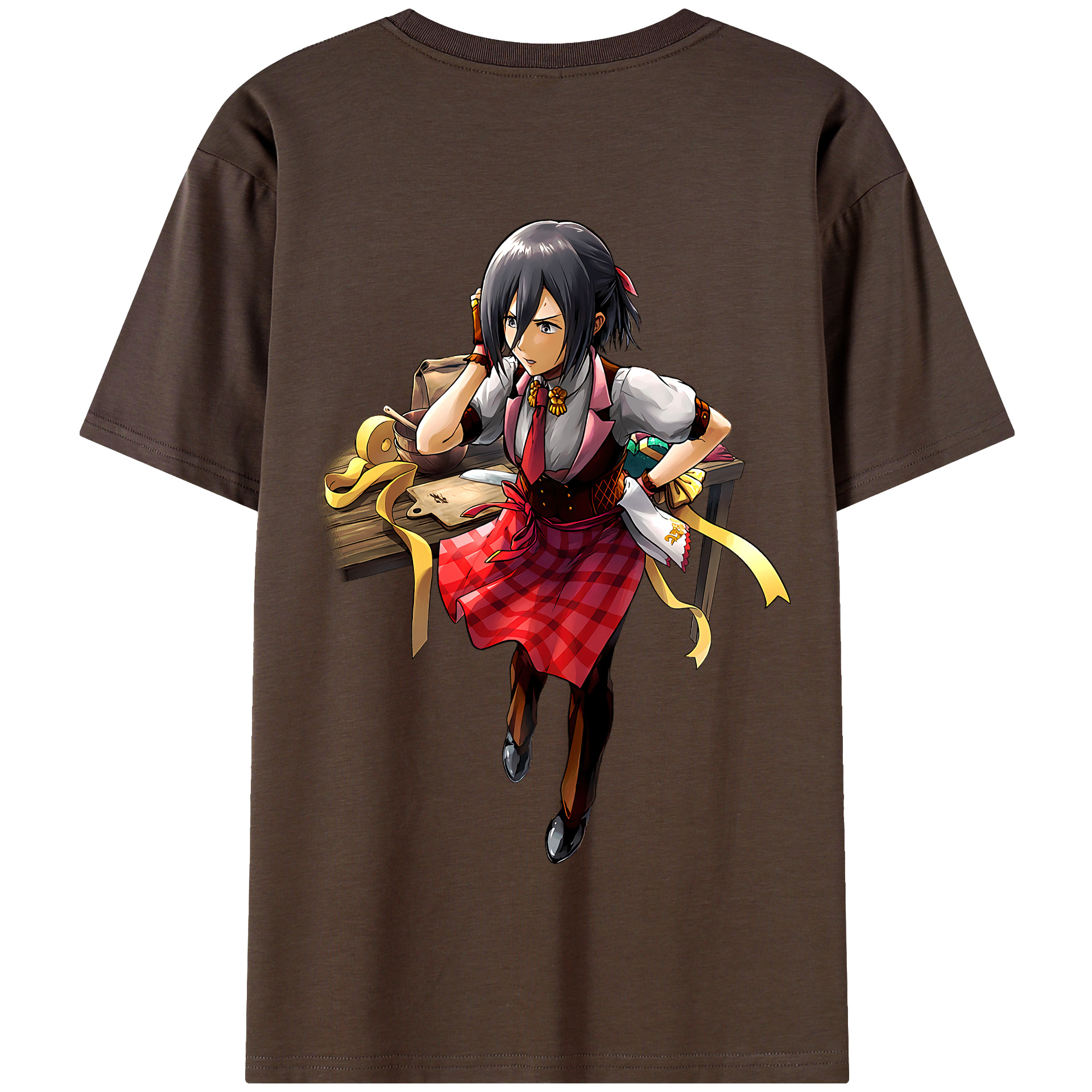 （画像用） 進撃の巨人 ミカサ·アッカーマン Attack on Titan Mikasa Ackerman 綿100％半袖Tシャツ（背面プリント）