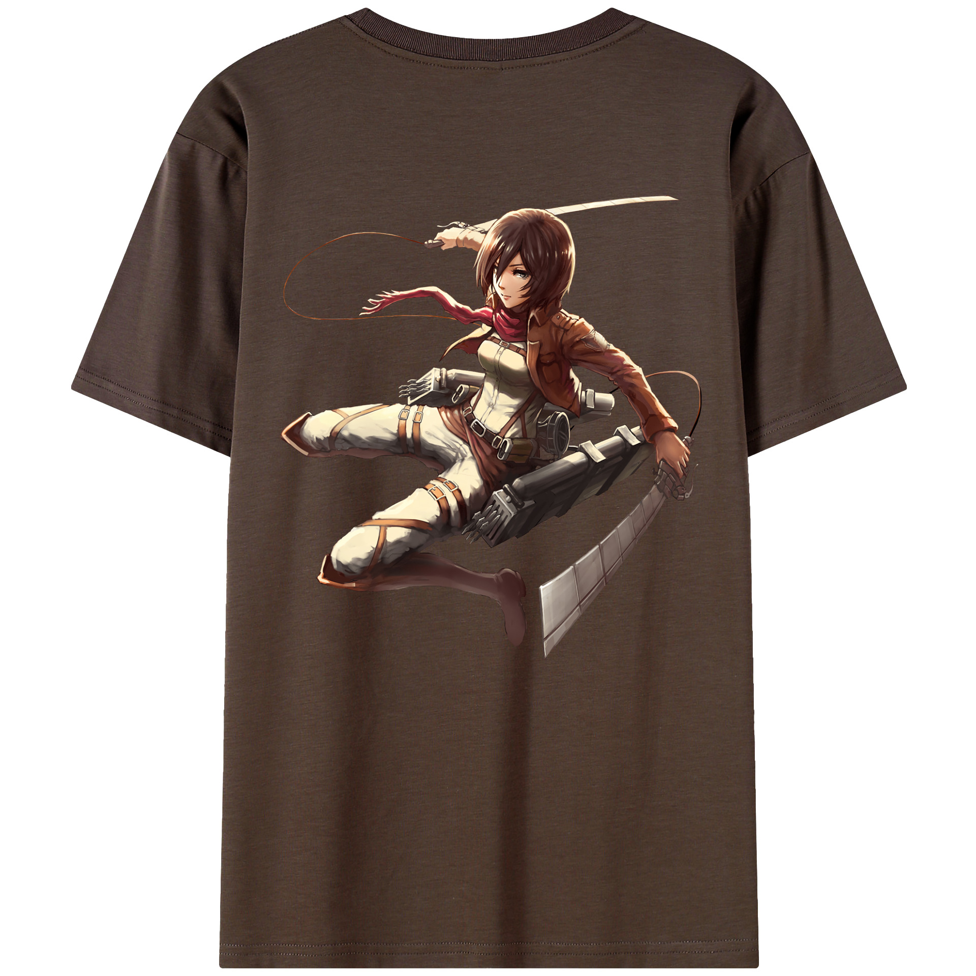 （画像用） 進撃の巨人 ミカサ·アッカーマン Attack on Titan Mikasa Ackerman 綿100％半袖Tシャツ（背面プリント）