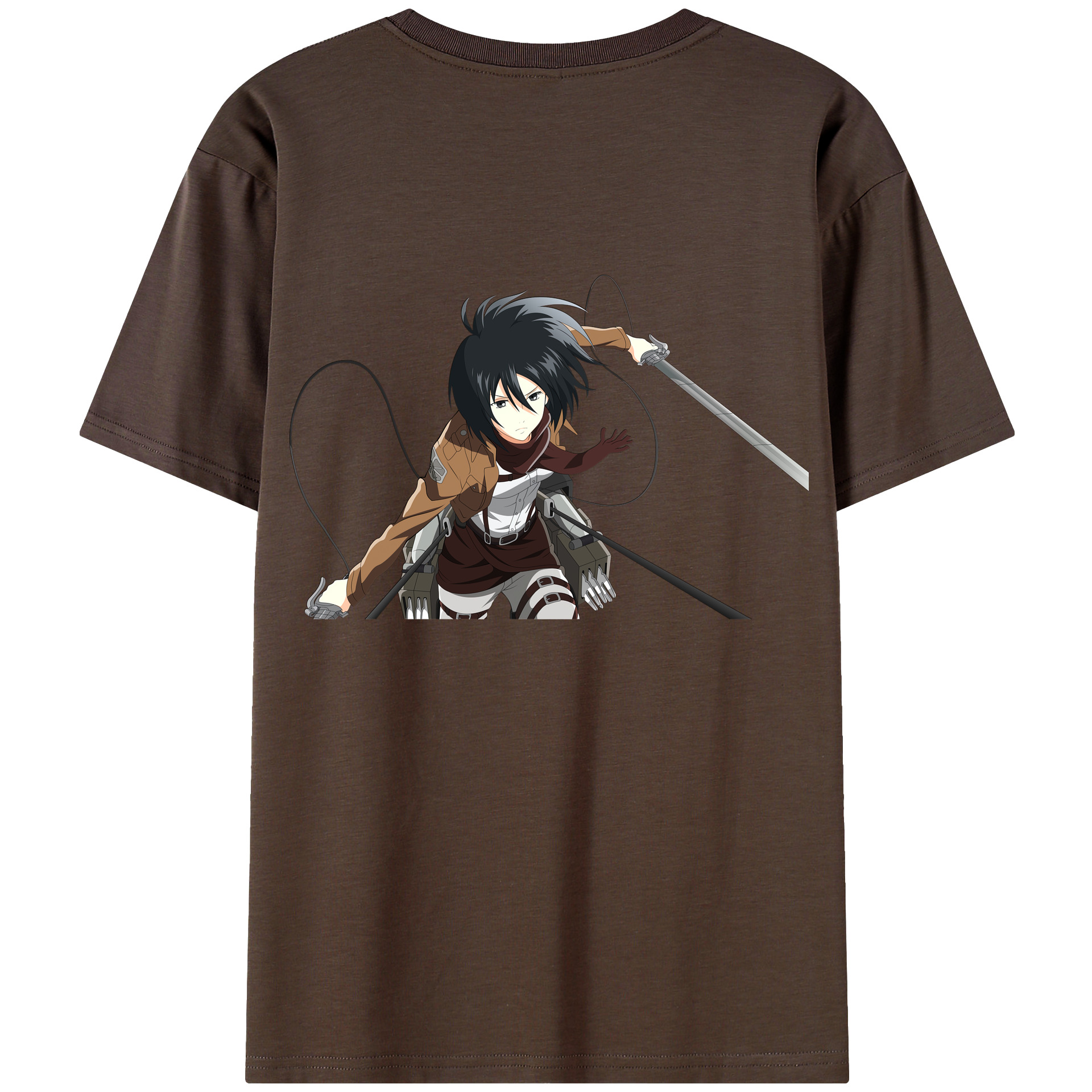 （画像用） 進撃の巨人 ミカサ·アッカーマン Attack on Titan Mikasa Ackerman 綿100％半袖Tシャツ（背面プリント）