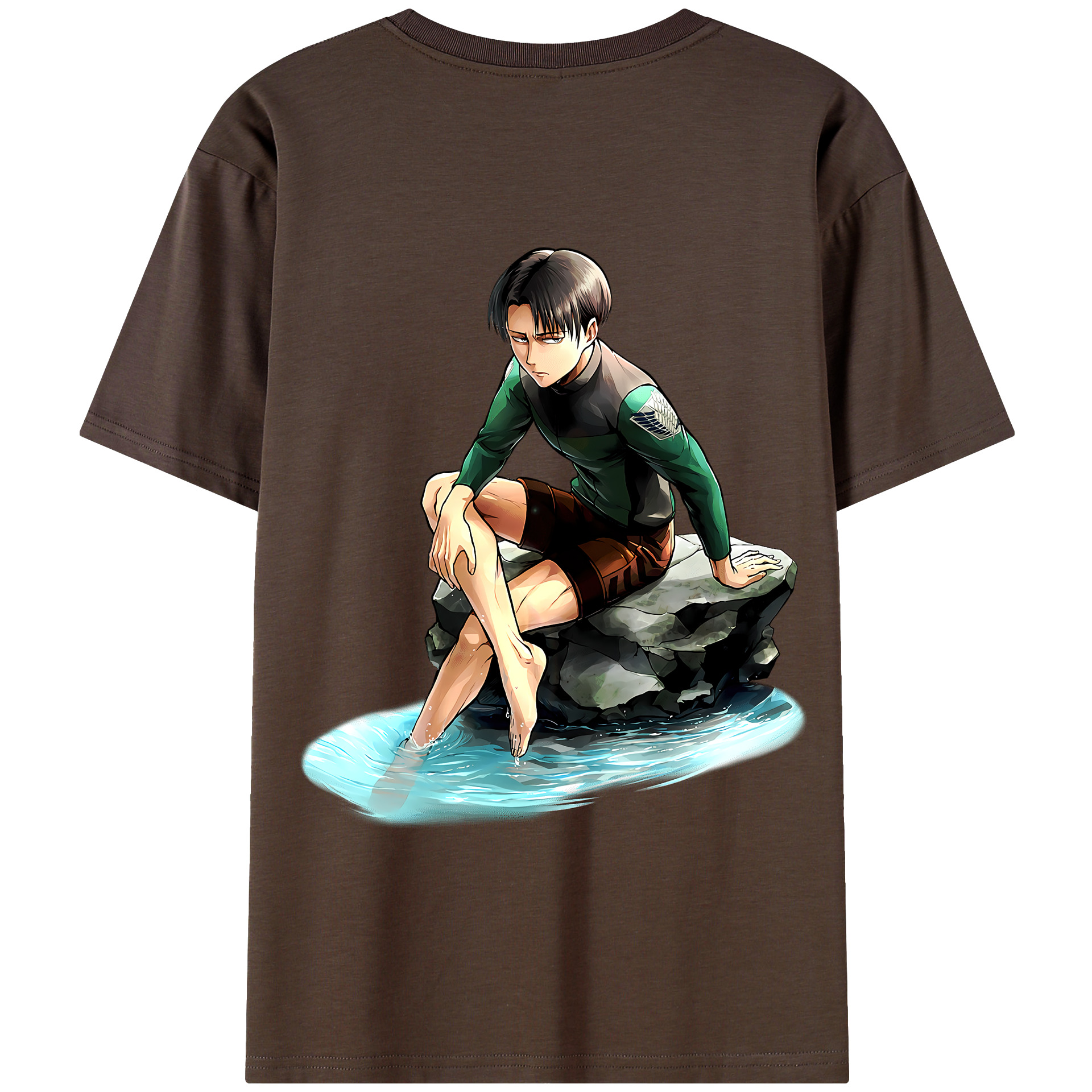 （画像用） 進撃の巨人 リヴァイ·アッカーマン Attack on Titan Levi Ackerman 綿100％半袖Tシャツ（背面プリント）
