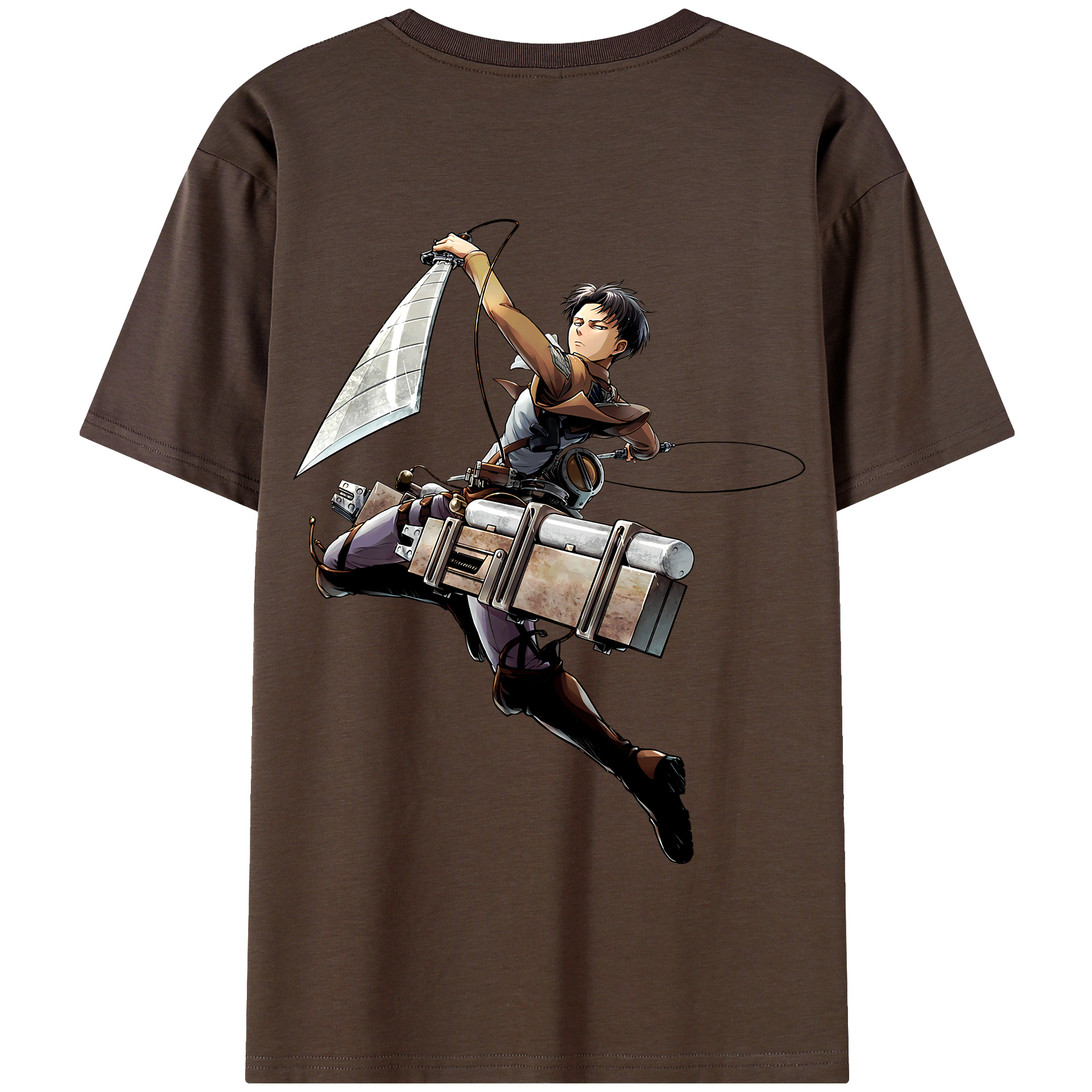 （画像用） 進撃の巨人 リヴァイ·アッカーマン Attack on Titan Levi Ackerman 綿100％半袖Tシャツ（背面プリント）