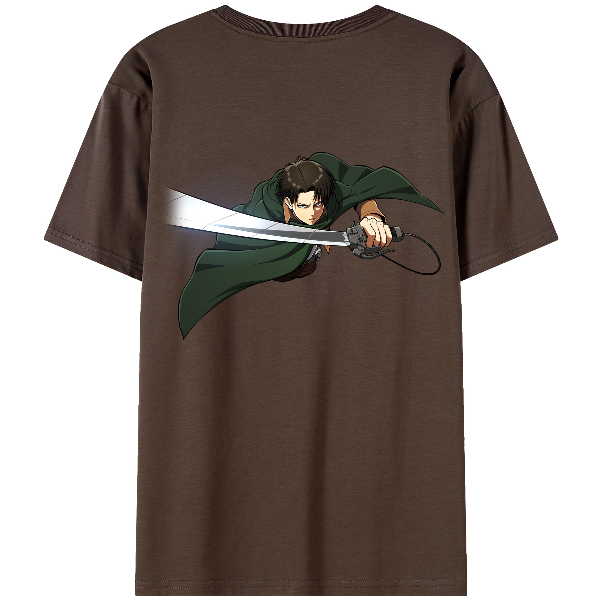 （画像用） 進撃の巨人 リヴァイ·アッカーマン Attack on Titan Levi Ackerman 綿100％半袖Tシャツ（背面プリント）