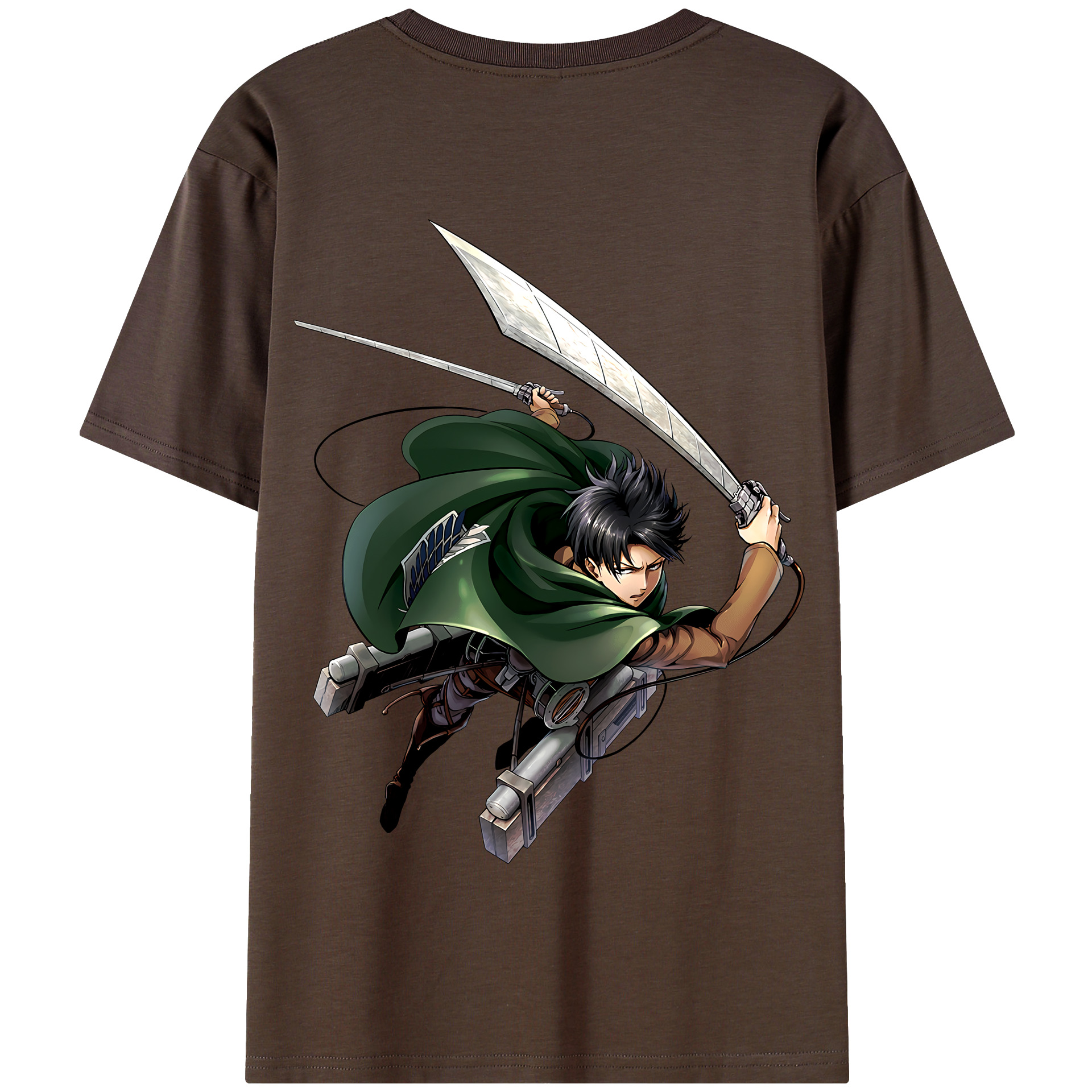 （画像用） 進撃の巨人 リヴァイ·アッカーマン Attack on Titan Levi Ackerman 綿100％半袖Tシャツ（背面プリント）