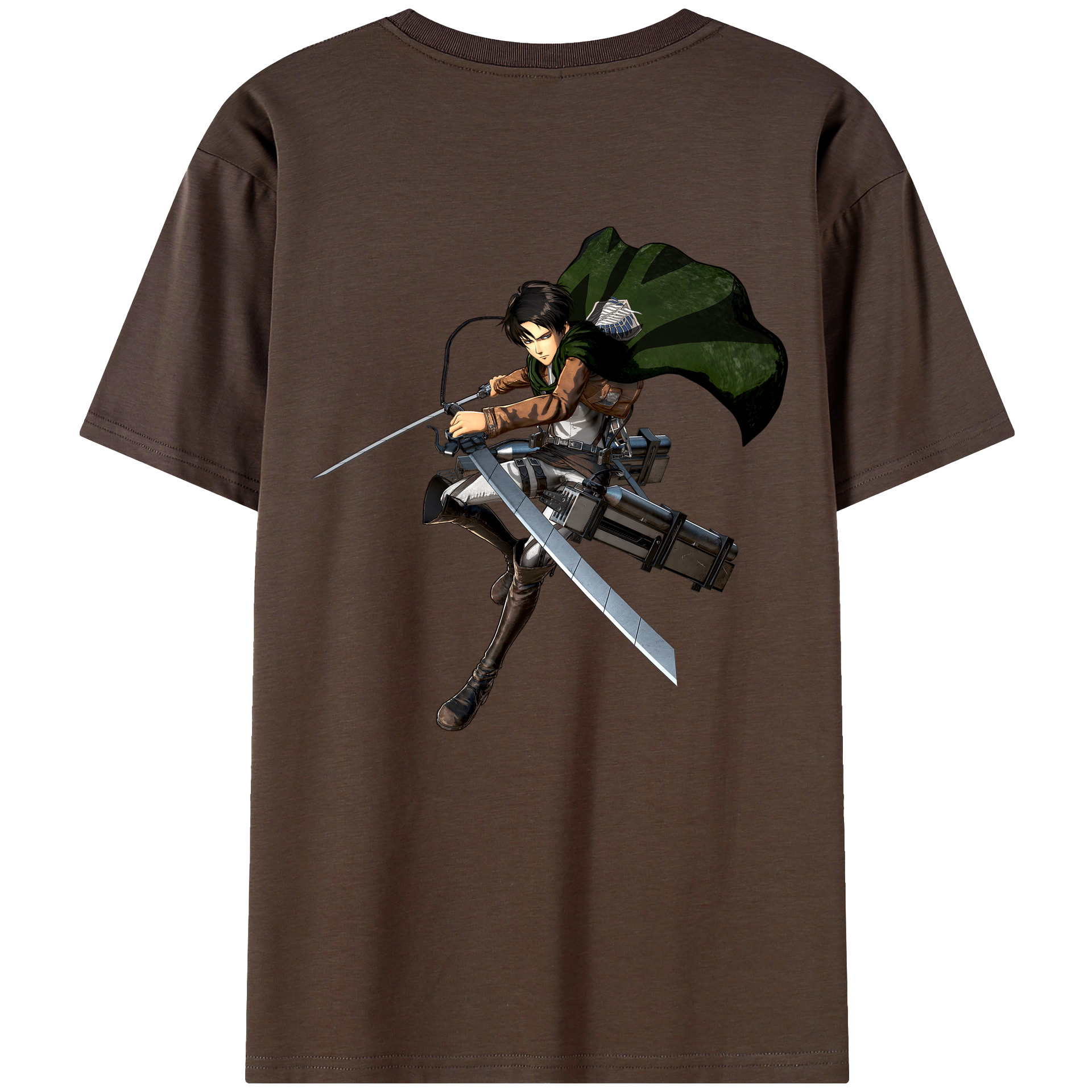 （画像用） 進撃の巨人 リヴァイ·アッカーマン Attack on Titan Levi Ackerman 綿100％半袖Tシャツ（背面プリント）
