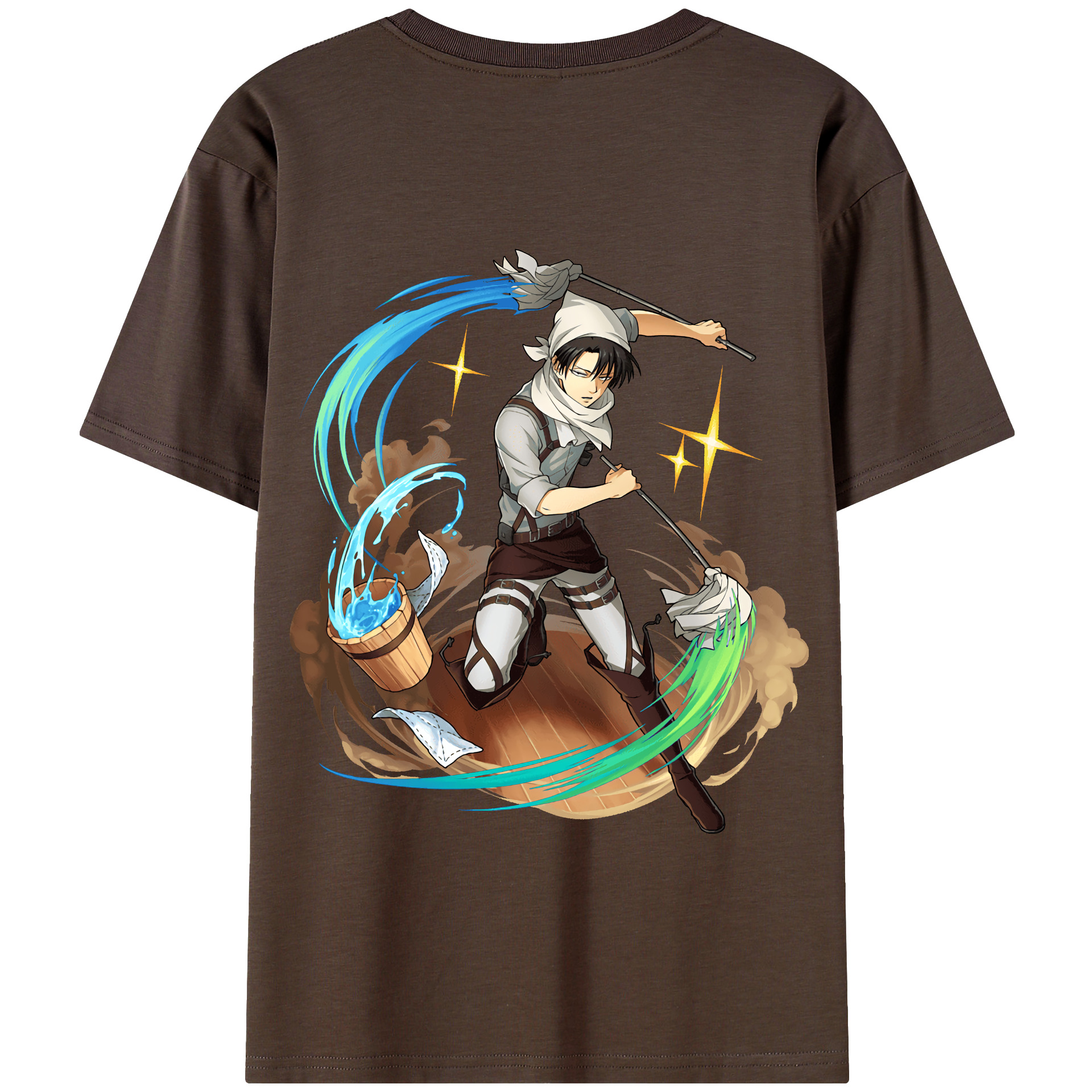 （画像用） 進撃の巨人 リヴァイ·アッカーマン Attack on Titan Levi Ackerman 綿100％半袖Tシャツ（背面プリント）