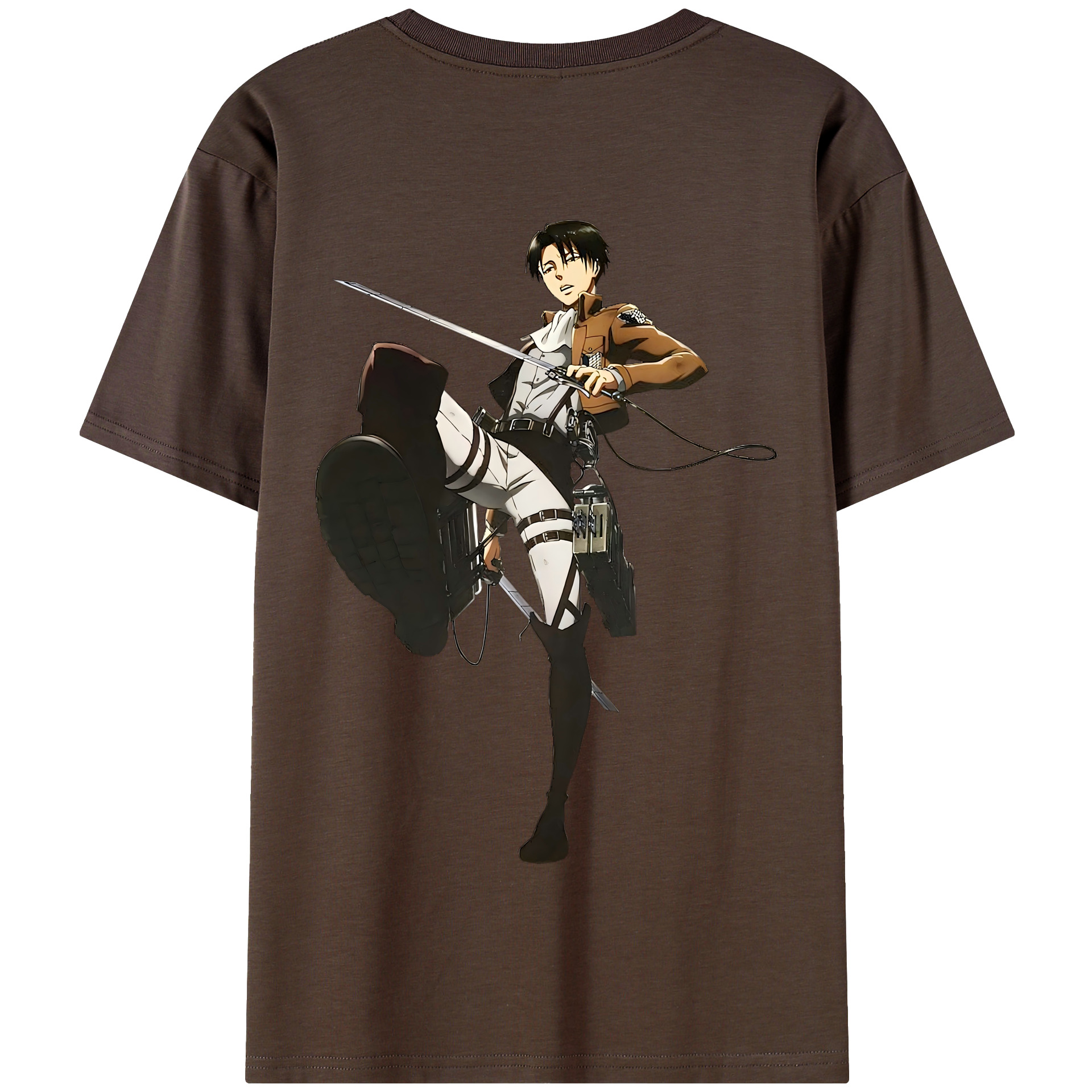 （画像用） 進撃の巨人 リヴァイ·アッカーマン Attack on Titan Levi Ackerman 綿100％半袖Tシャツ（背面プリント）