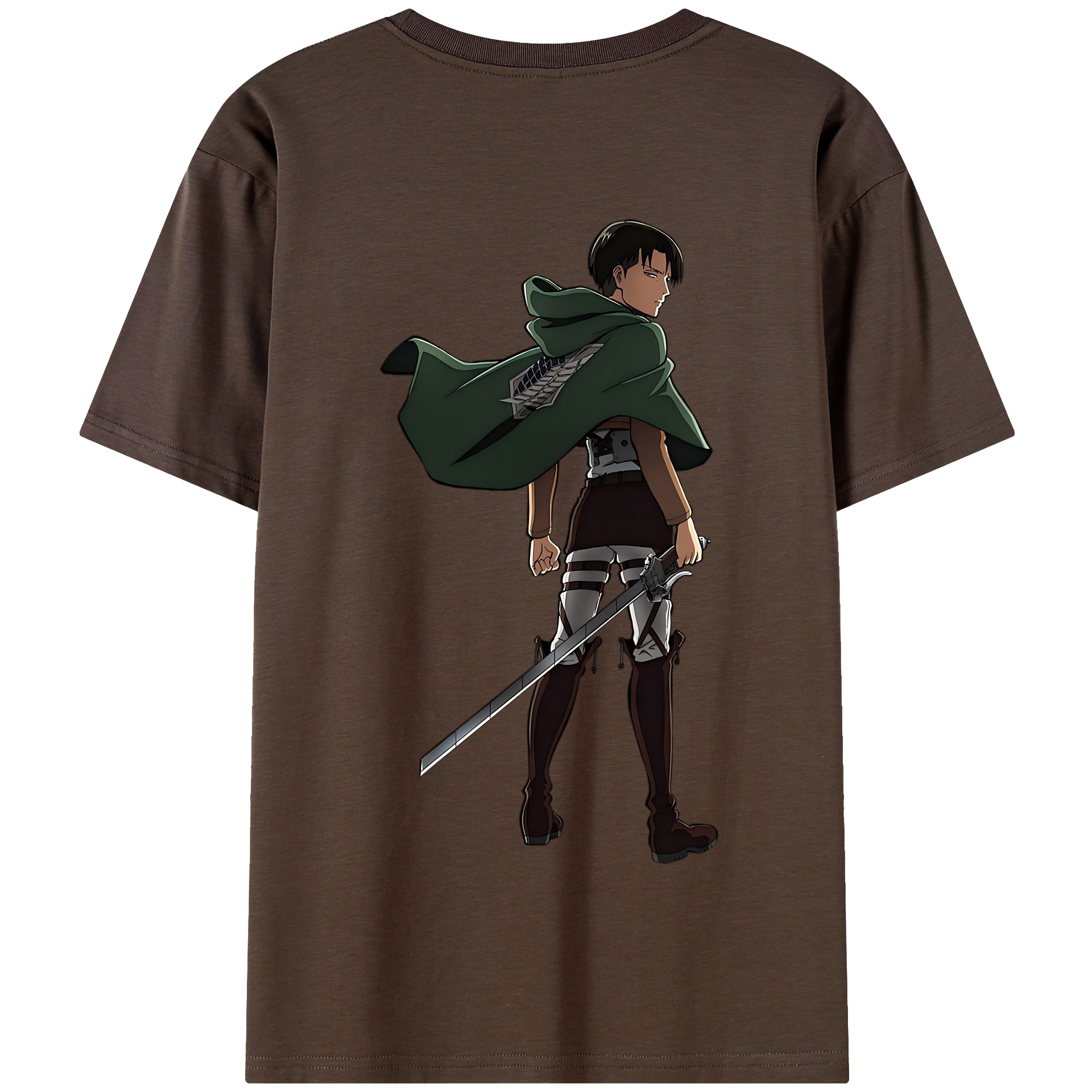（画像用） 進撃の巨人 リヴァイ·アッカーマン Attack on Titan Levi Ackerman 綿100％半袖Tシャツ（背面プリント）