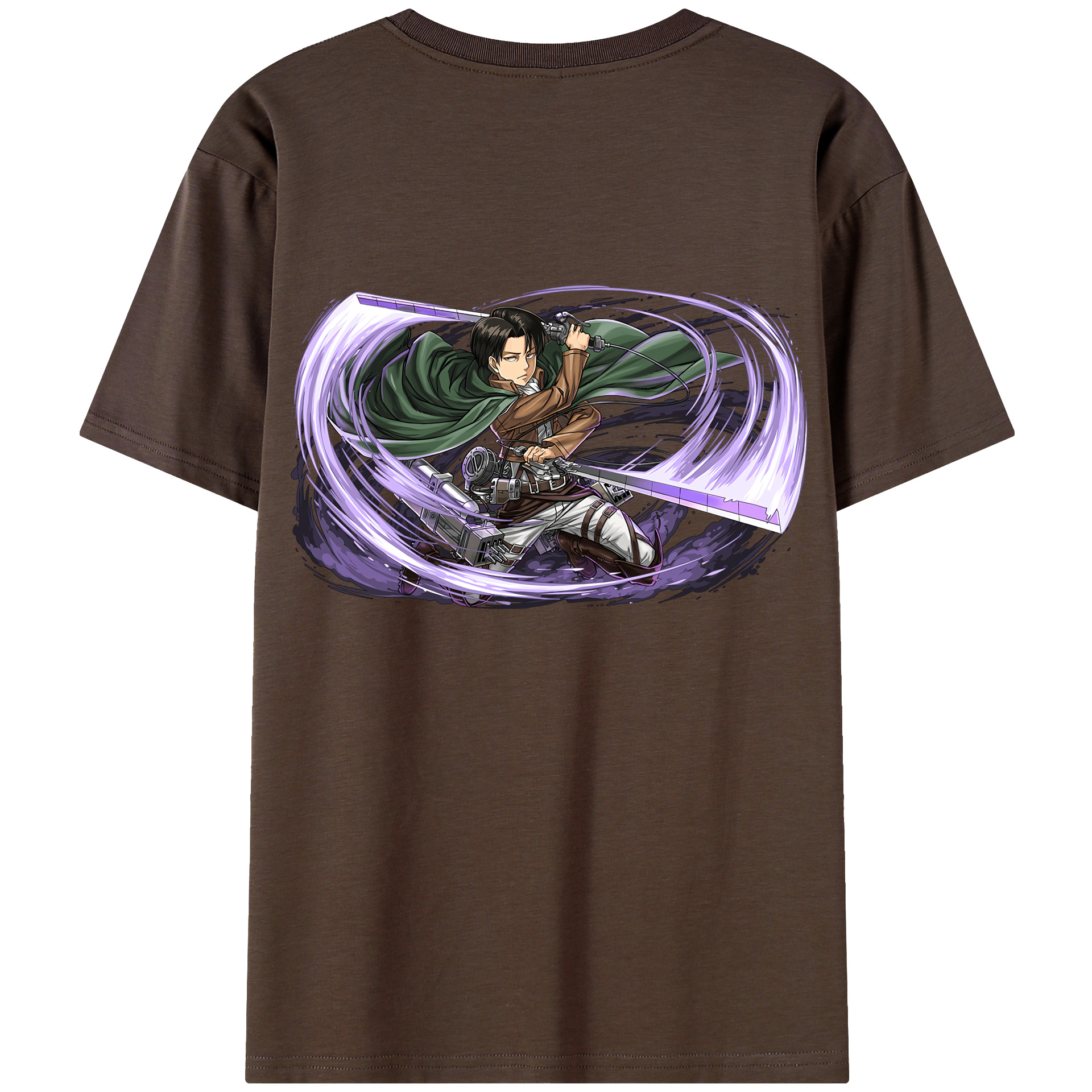 （画像用） 進撃の巨人 リヴァイ·アッカーマン Attack on Titan Levi Ackerman 綿100％半袖Tシャツ（背面プリント）