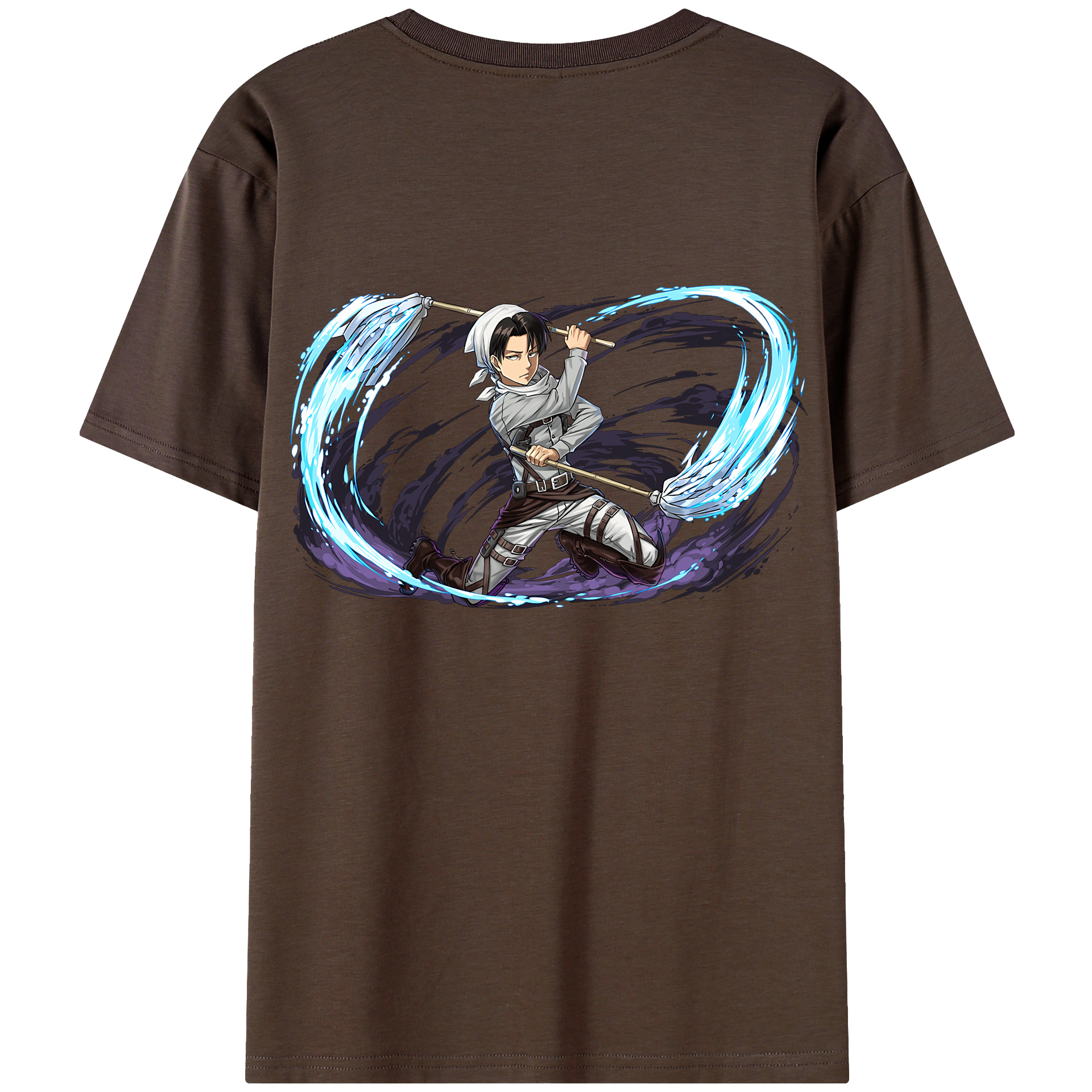 （画像用） 進撃の巨人 リヴァイ·アッカーマン Attack on Titan Levi Ackerman 綿100％半袖Tシャツ（背面プリント）