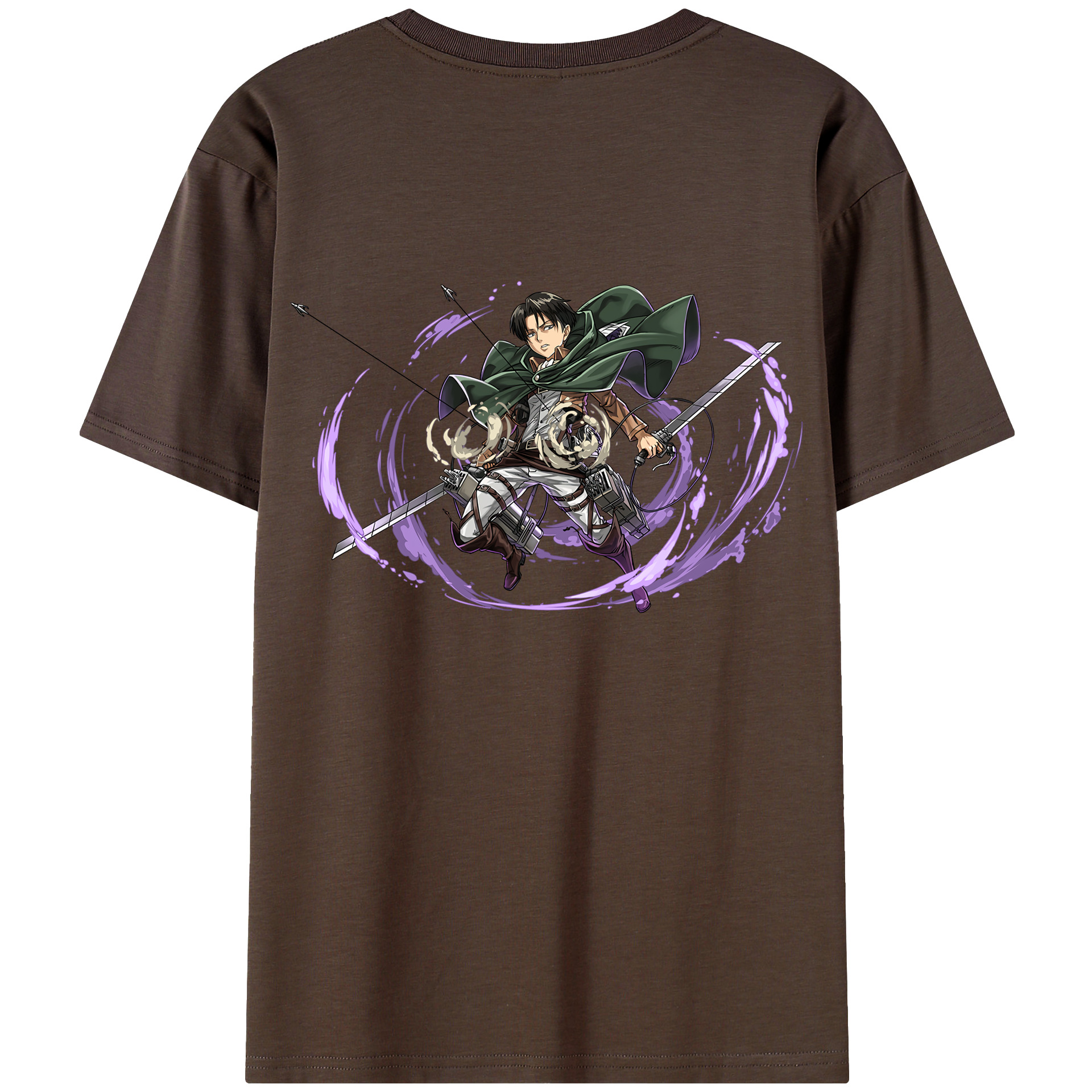 （画像用） 進撃の巨人 リヴァイ·アッカーマン Attack on Titan Levi Ackerman 綿100％半袖Tシャツ（背面プリント）