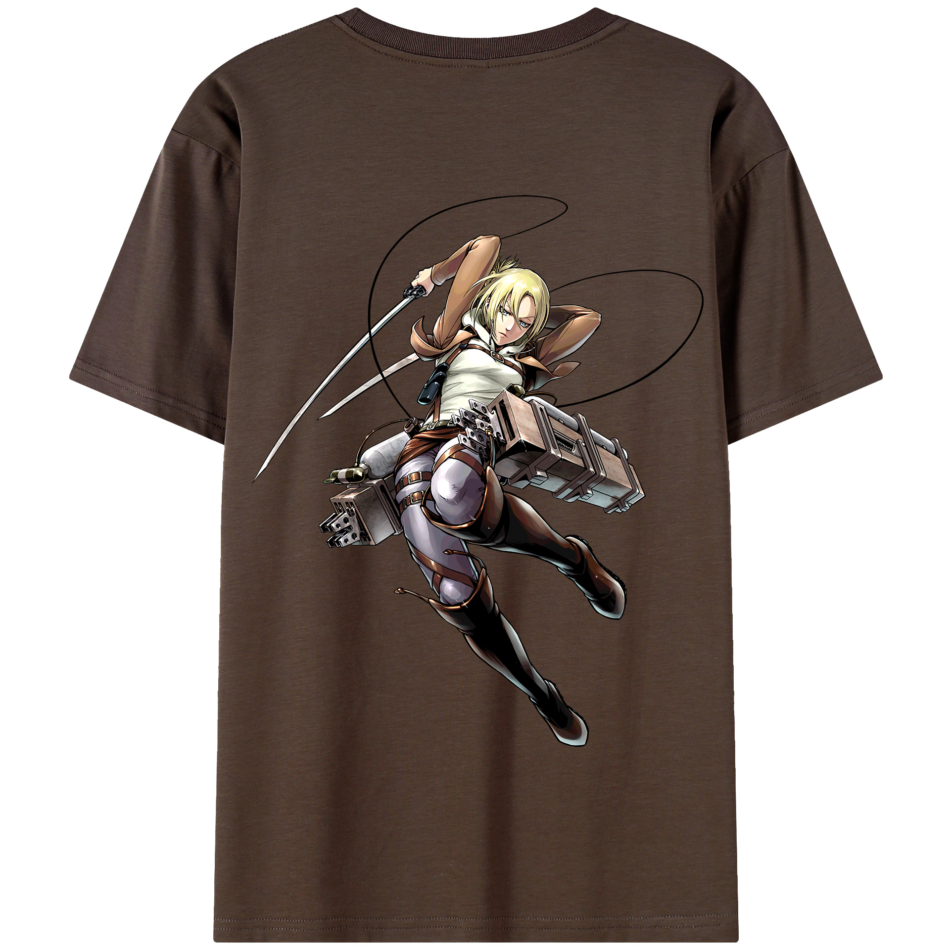（画像用） 進撃の巨人 アニ・レオンハート Attack on Titan Annie Leonhart 綿100％半袖Tシャツ（背面プリント）
