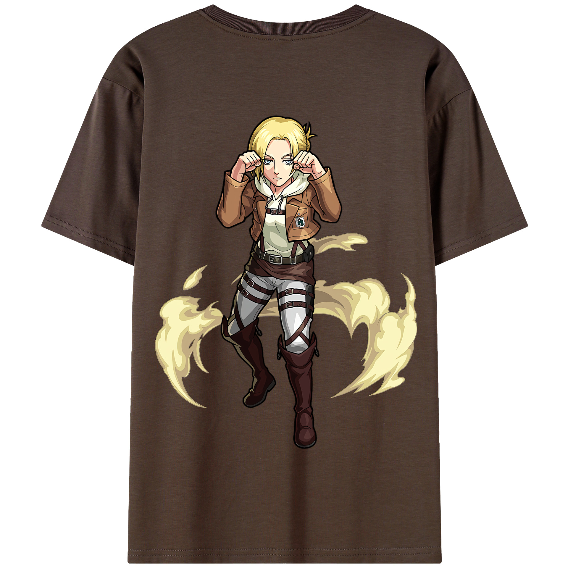 （画像用） 進撃の巨人 アニ・レオンハート Attack on Titan Annie Leonhart 綿100％半袖Tシャツ（背面プリント）