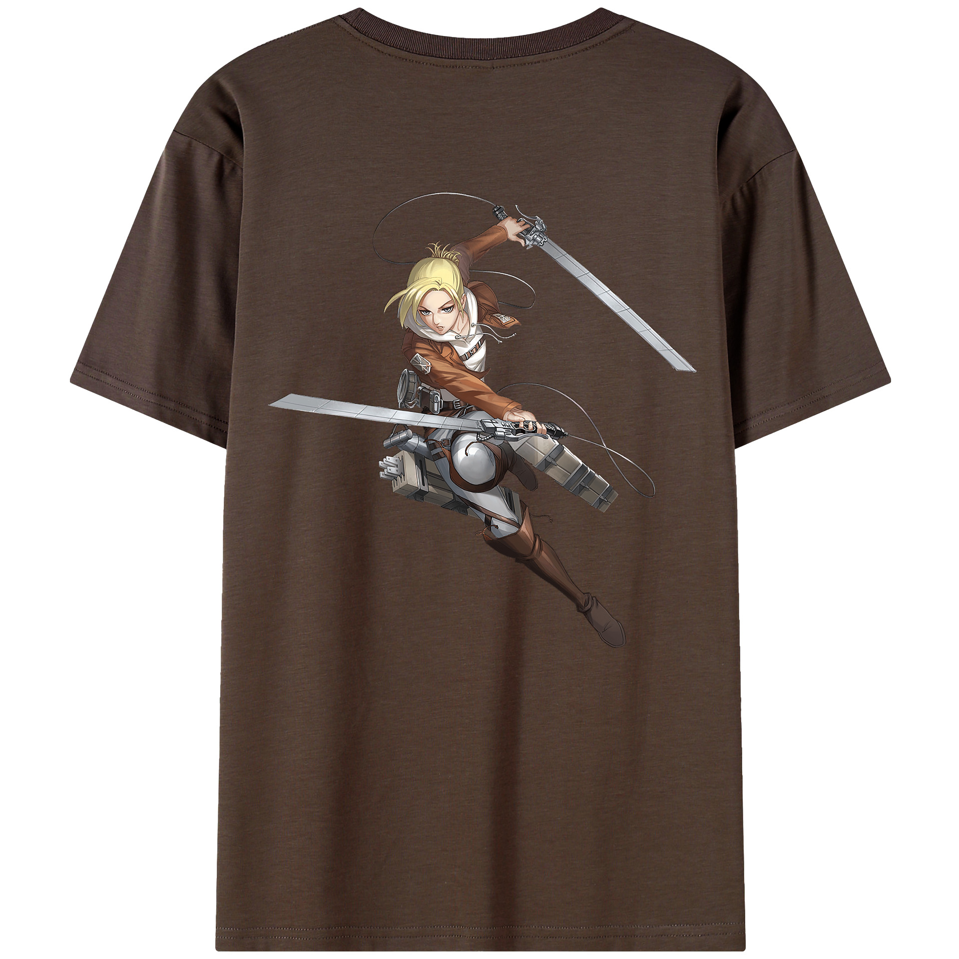 （画像用） 進撃の巨人 アニ・レオンハート Attack on Titan Annie Leonhart 綿100％半袖Tシャツ（背面プリント）