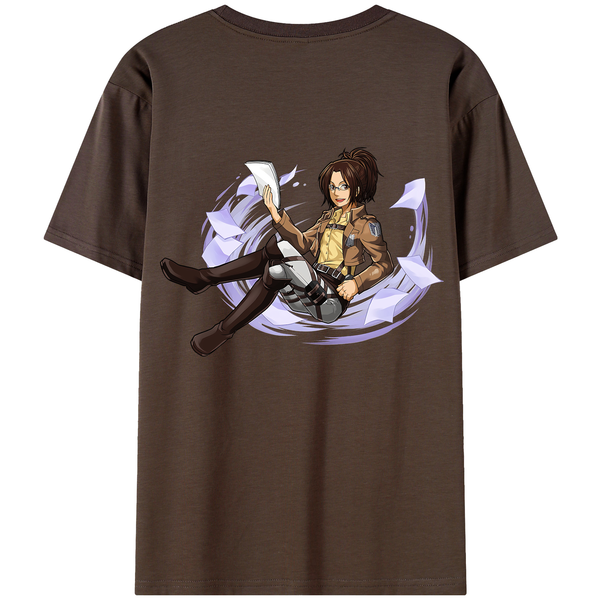 （画像用） 進撃の巨人 ハンジ·ゾエ Attack on Titan Hanji Zoe 綿100％半袖Tシャツ（背面プリント）