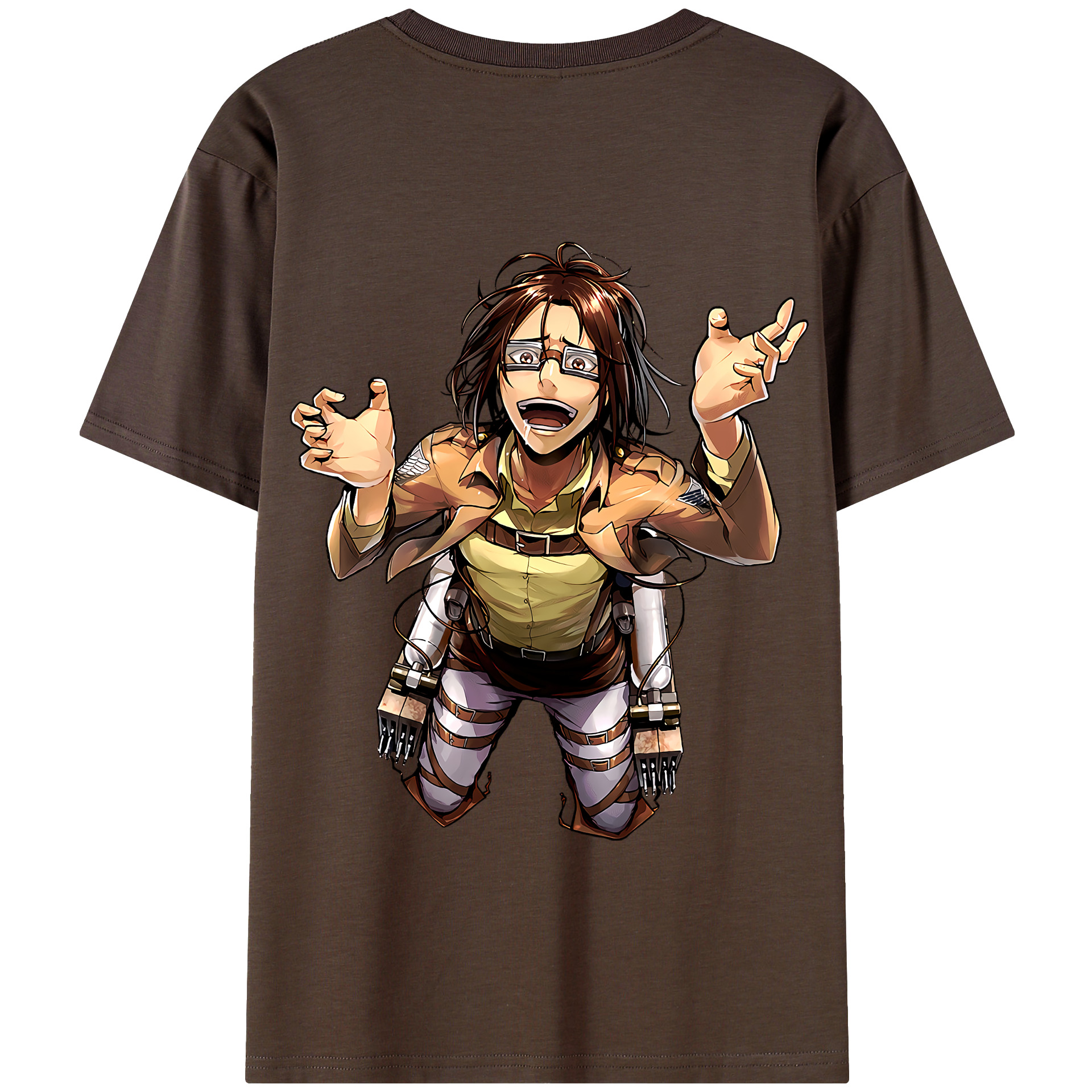 （画像用） 進撃の巨人 ハンジ·ゾエ Attack on Titan Hanji Zoe 綿100％半袖Tシャツ（背面プリント）