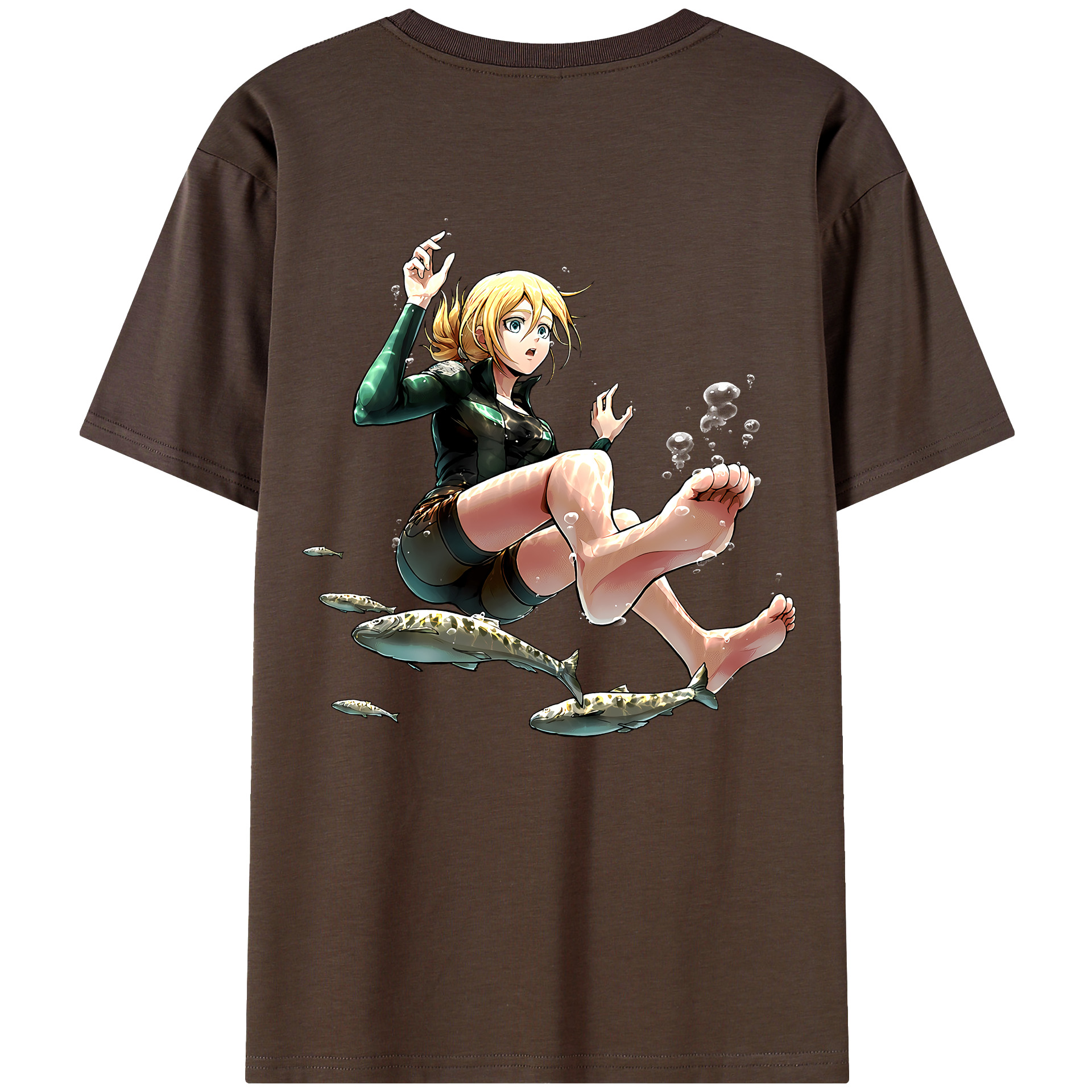 （画像用） 進撃の巨人 クリスタ·レンズ Attack on Titan Christa Lenz 綿100％半袖Tシャツ（背面プリント）