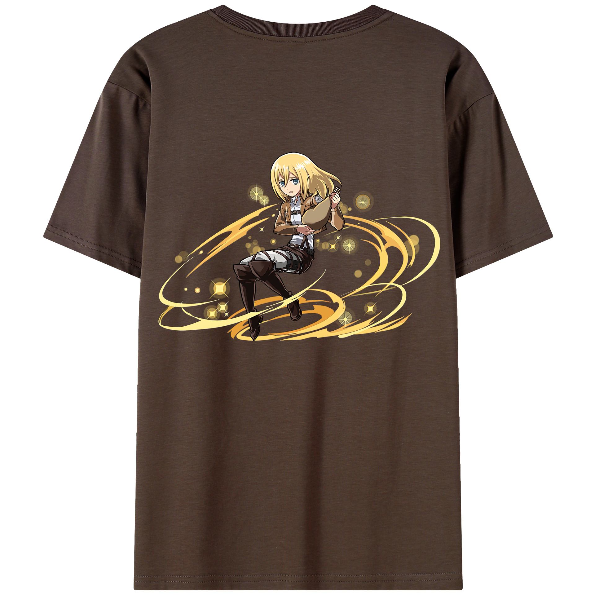 （画像用） 進撃の巨人 クリスタ·レンズ Attack on Titan Christa Lenz 綿100％半袖Tシャツ（背面プリント）