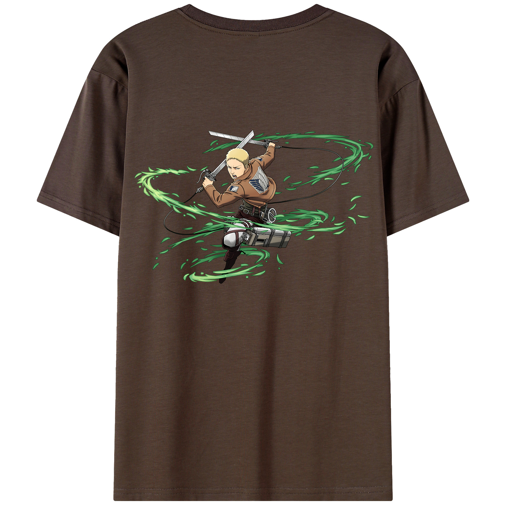 （画像用） 進撃の巨人 ライナー・ブラウン Attack on Titan Reiner Braun 綿100％半袖Tシャツ（背面プリント）