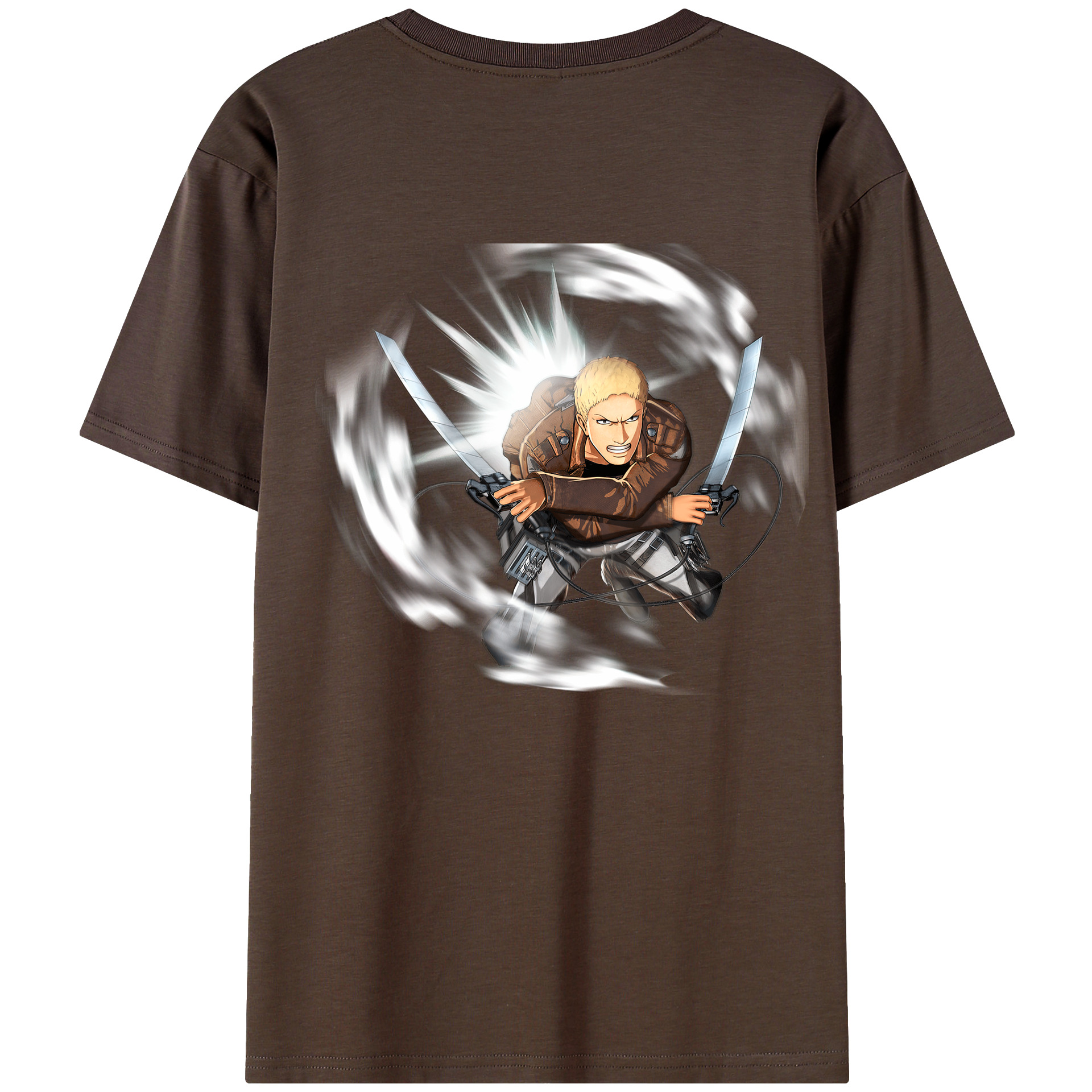（画像用） 進撃の巨人 ライナー・ブラウン Attack on Titan Reiner Braun 綿100％半袖Tシャツ（背面プリント）