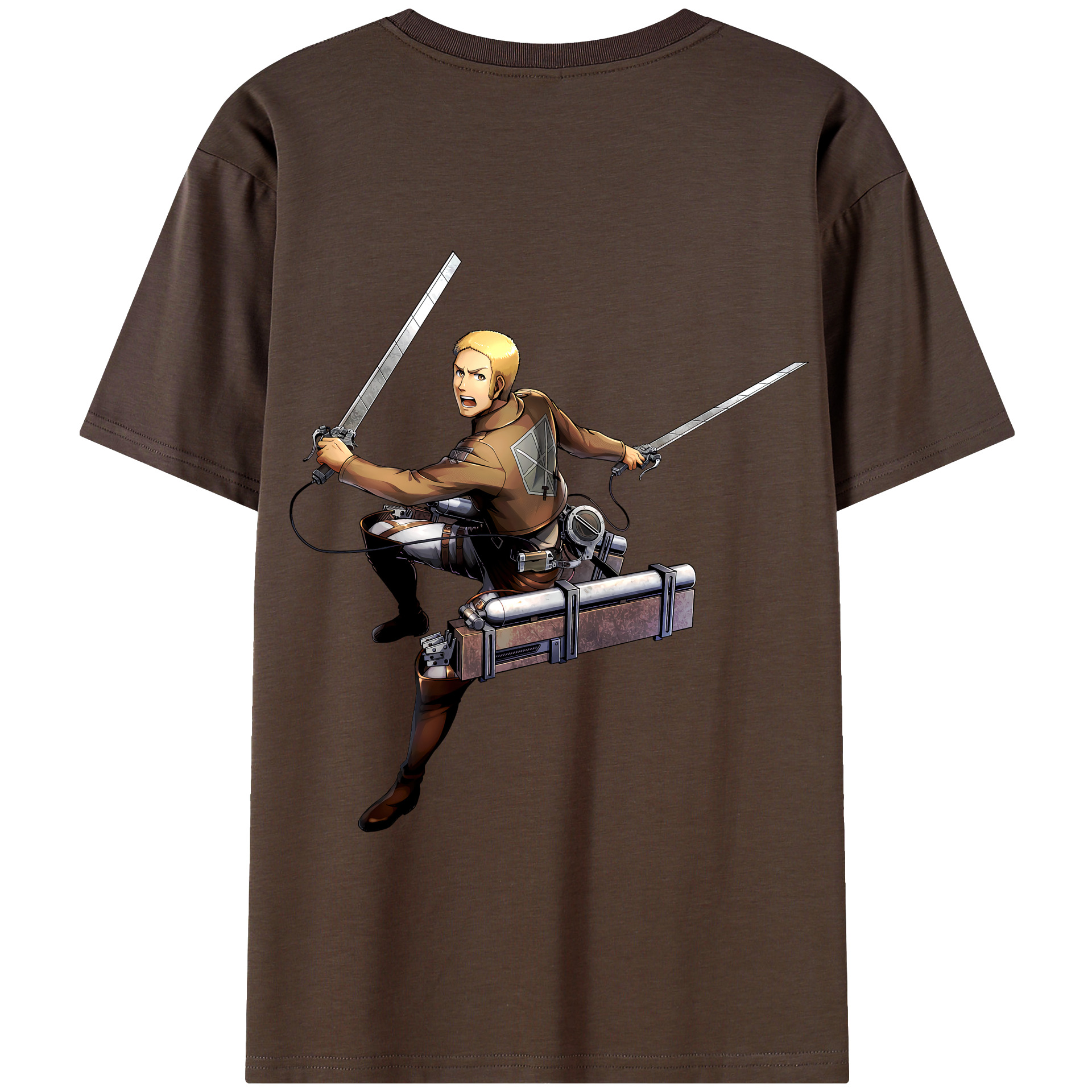 （画像用） 進撃の巨人 ライナー・ブラウン Attack on Titan Reiner Braun 綿100％半袖Tシャツ（背面プリント）