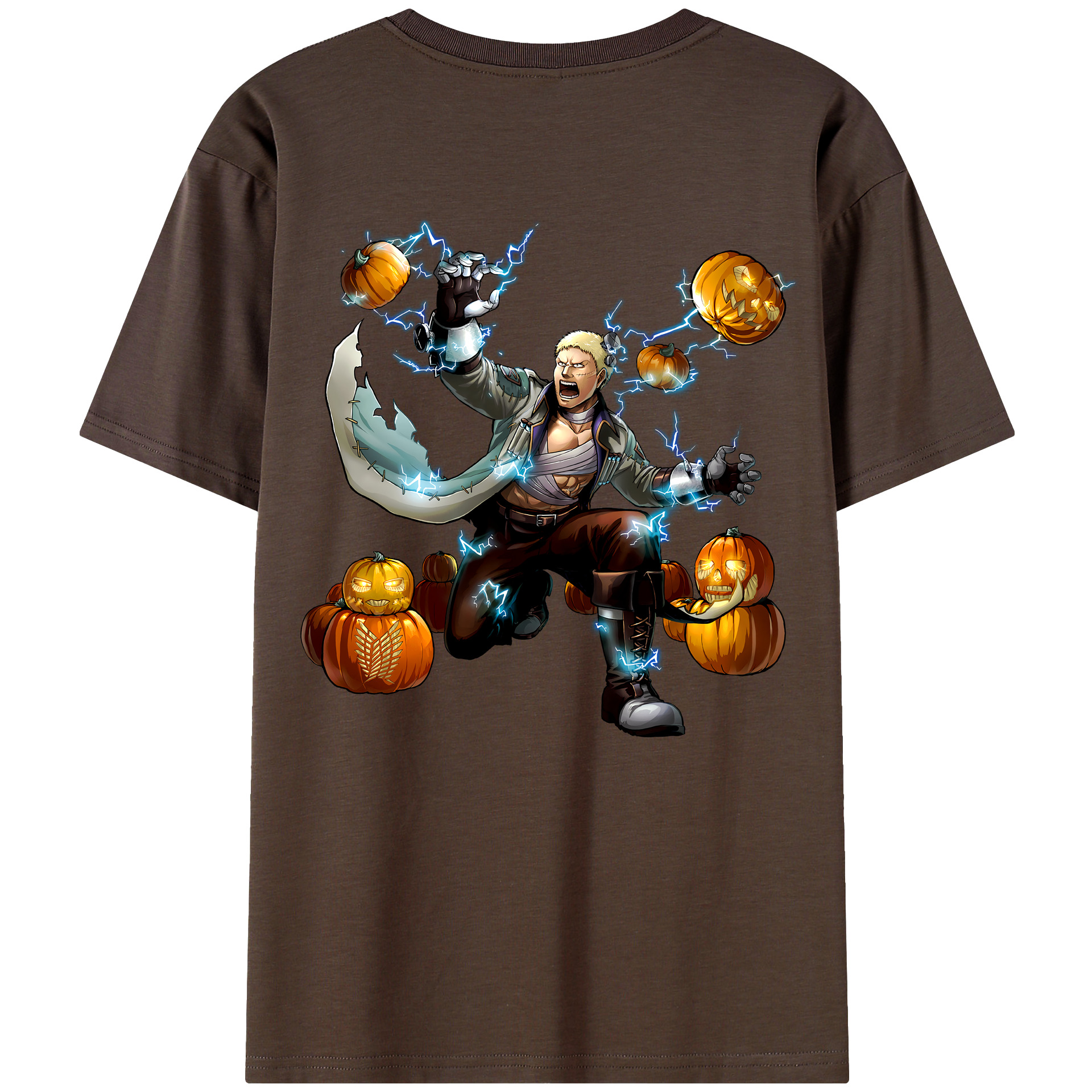 （画像用） 進撃の巨人 ライナー・ブラウン Attack on Titan Reiner Braun 綿100％半袖Tシャツ（背面プリント）