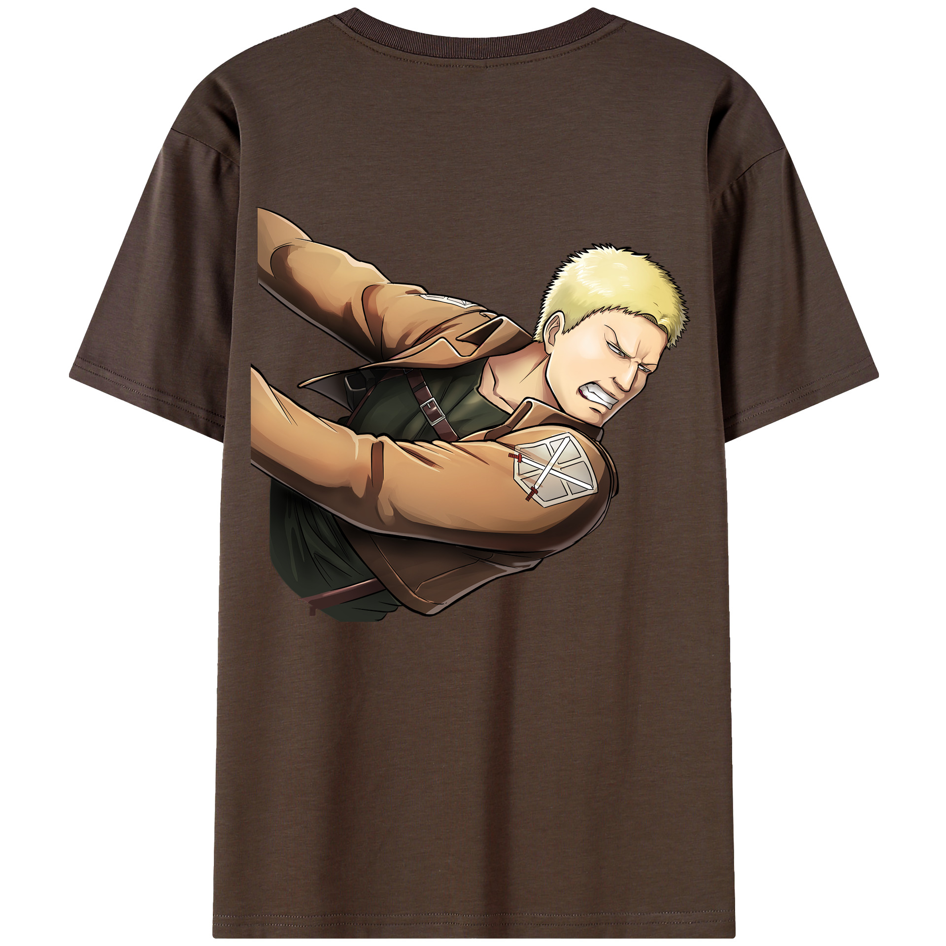 （画像用） 進撃の巨人 ライナー・ブラウン Attack on Titan Reiner Braun 綿100％半袖Tシャツ（背面プリント）