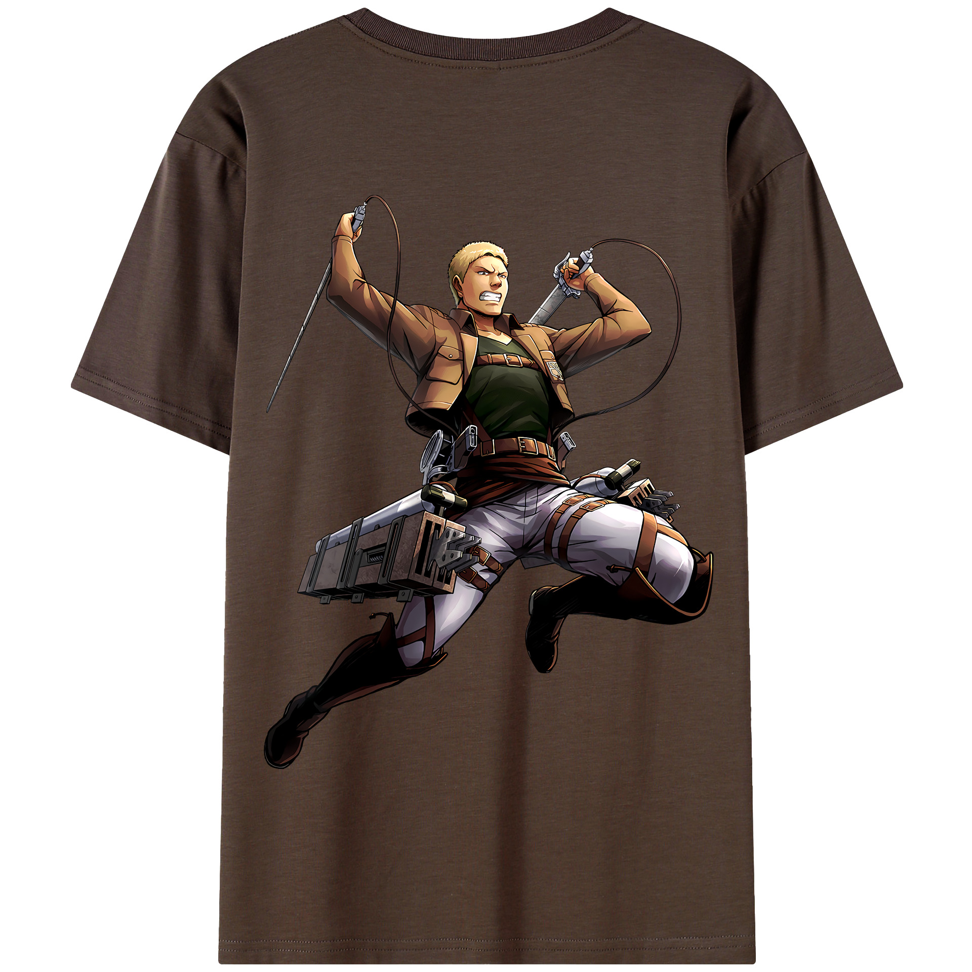（画像用） 進撃の巨人 ライナー・ブラウン Attack on Titan Reiner Braun 綿100％半袖Tシャツ（背面プリント）