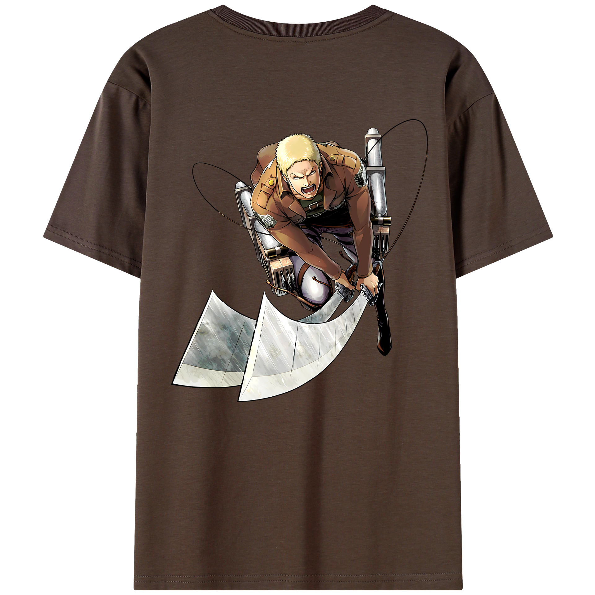 （画像用） 進撃の巨人 ライナー・ブラウン Attack on Titan Reiner Braun 綿100％半袖Tシャツ（背面プリント）