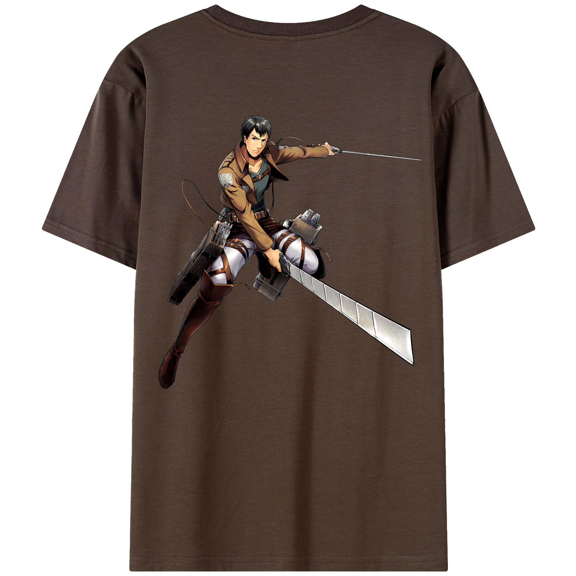 （画像用） 進撃の巨人 ベルトルト・フーバー Attack on Titan Bertholdt Hoover 綿100％半袖Tシャツ（背面プリント）
