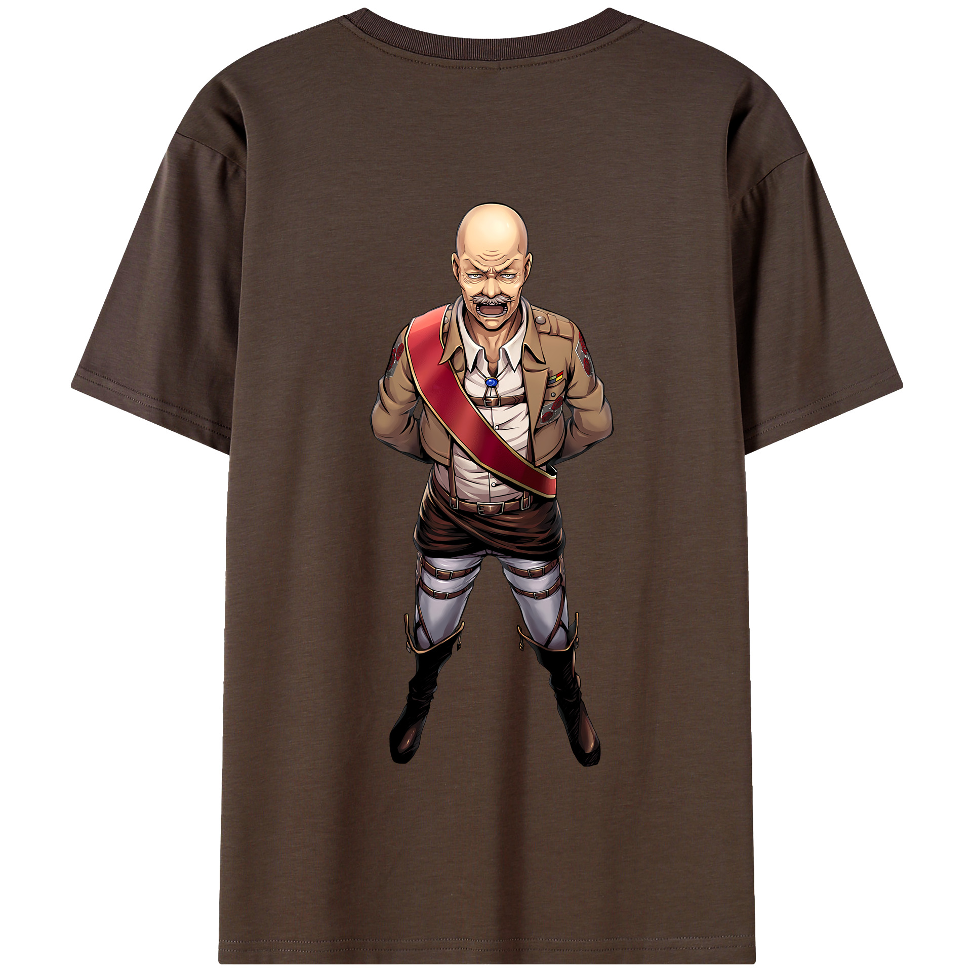 （画像用） 進撃の巨人 ドット·ピクシス Attack on Titan Dot Pixis 綿100％半袖Tシャツ（背面プリント）